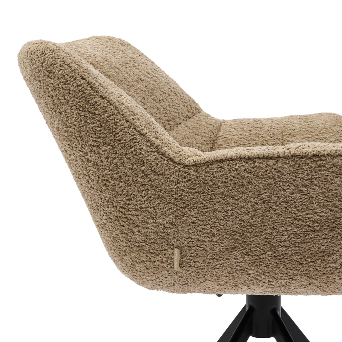 Rivièra Maison Draaibare Eetkamerstoel 'Carnaby' Chenille, kleur Soft Walnut