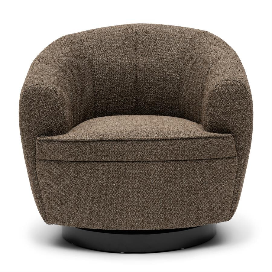 Rivièra Maison Draaifauteuil 'The Countess' Bouclé, kleur Classic Brown