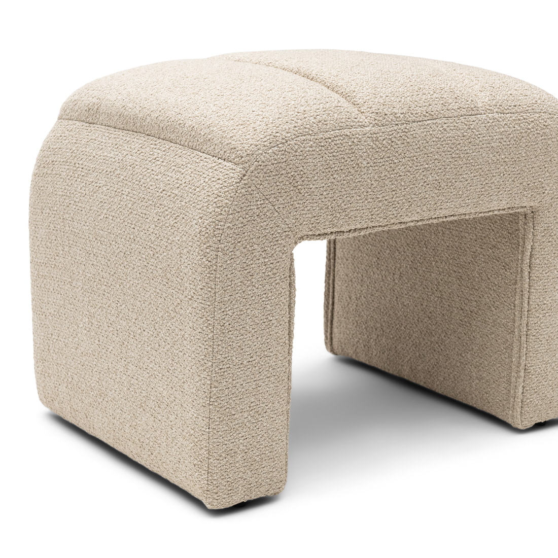 Rivièra Maison Hocker 'Brera' Bouclé, kleur Natural Grey