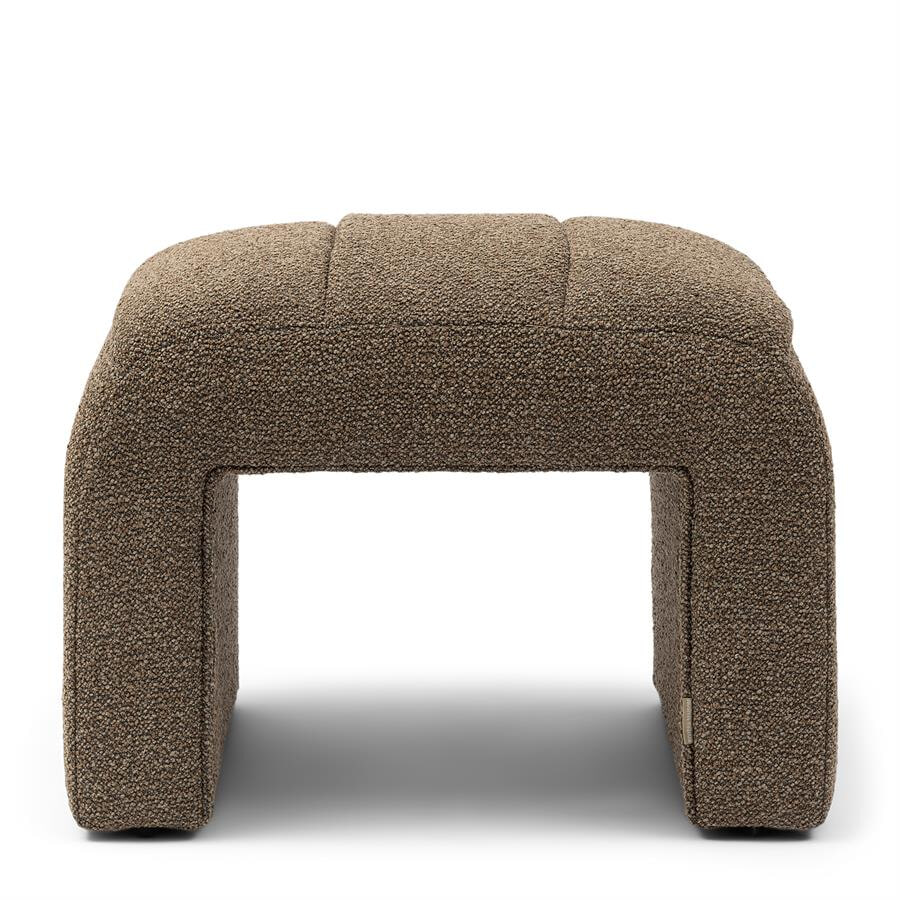 Rivièra Maison Hocker 'Brera' Bouclé, kleur Classic Brown