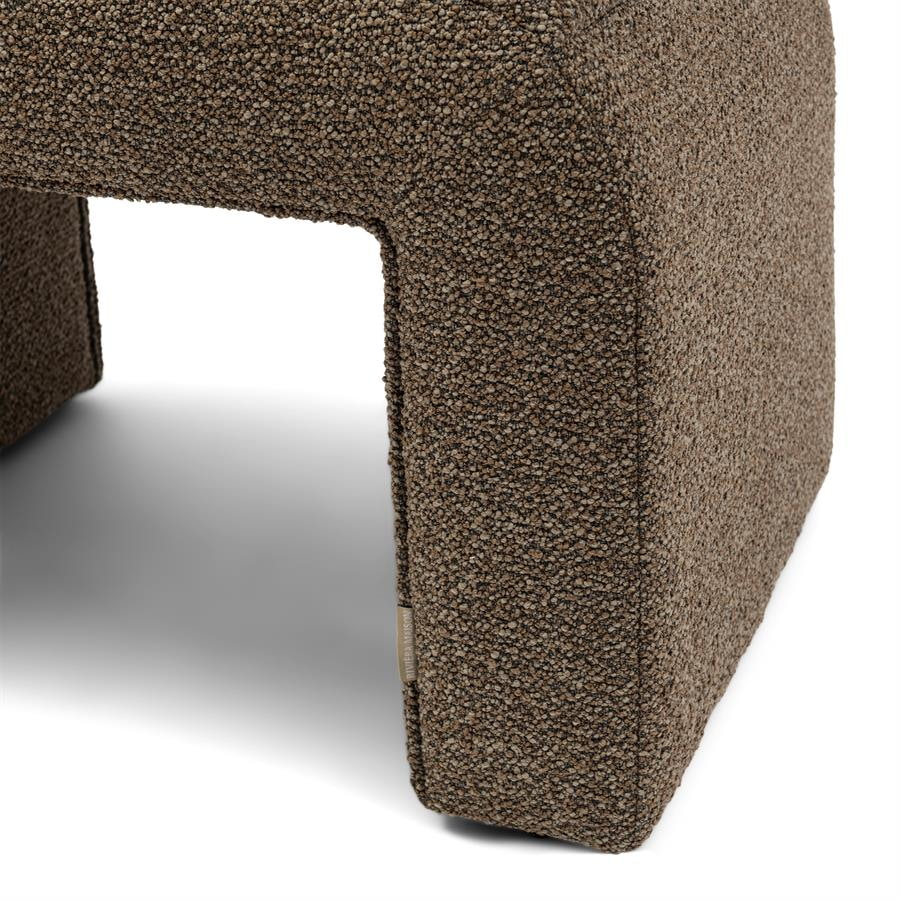 Rivièra Maison Hocker 'Brera' Bouclé, kleur Classic Brown