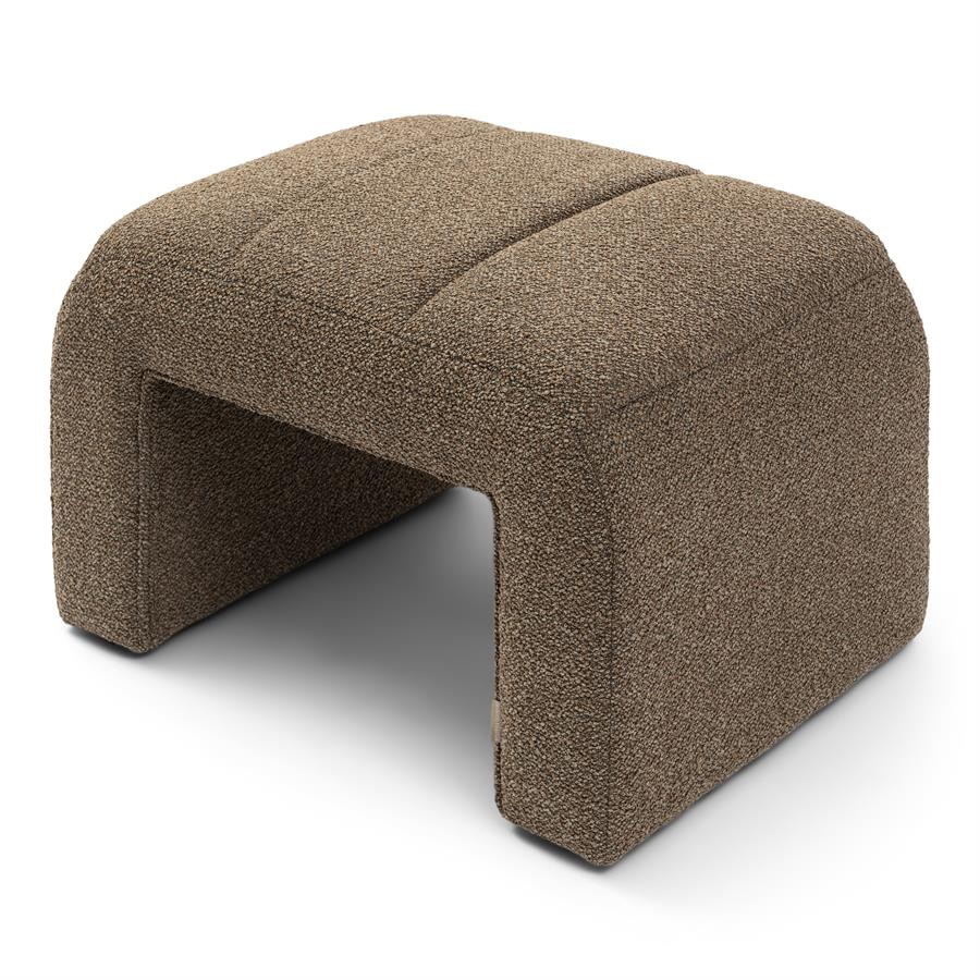 Rivièra Maison Hocker 'Brera' Bouclé, kleur Classic Brown