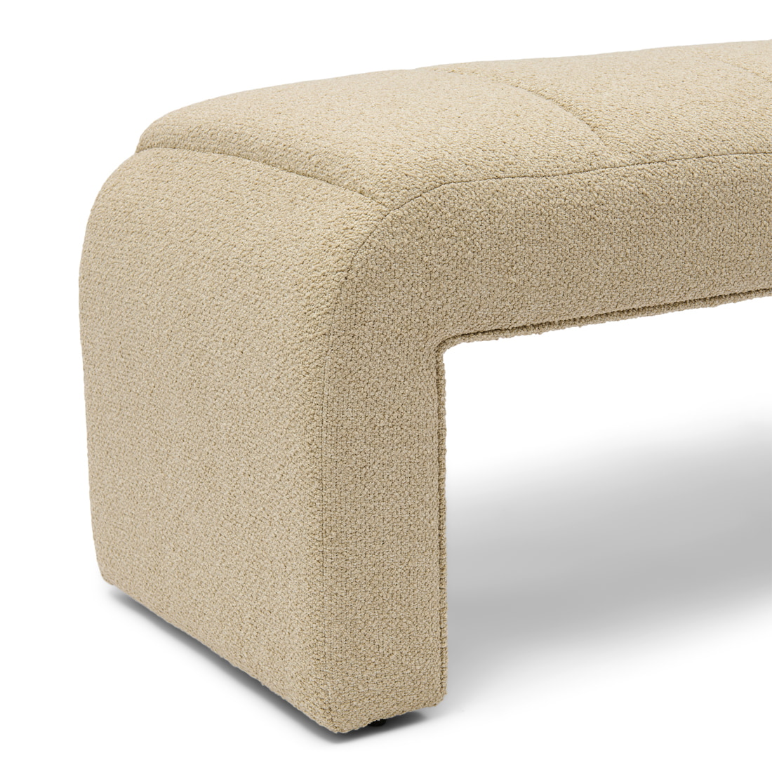 Rivièra Maison Eetkamerbank 'Brera' Bouclé, 160cm, kleur Natural Grey