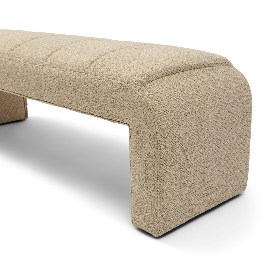 Rivièra Maison Eetkamerbank 'Brera' Bouclé, 160cm, kleur Natural Grey