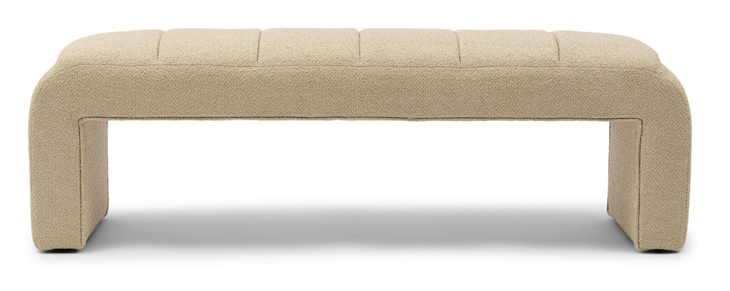 Rivièra Maison Eetkamerbank 'Brera' Bouclé, 160cm, kleur Natural Grey