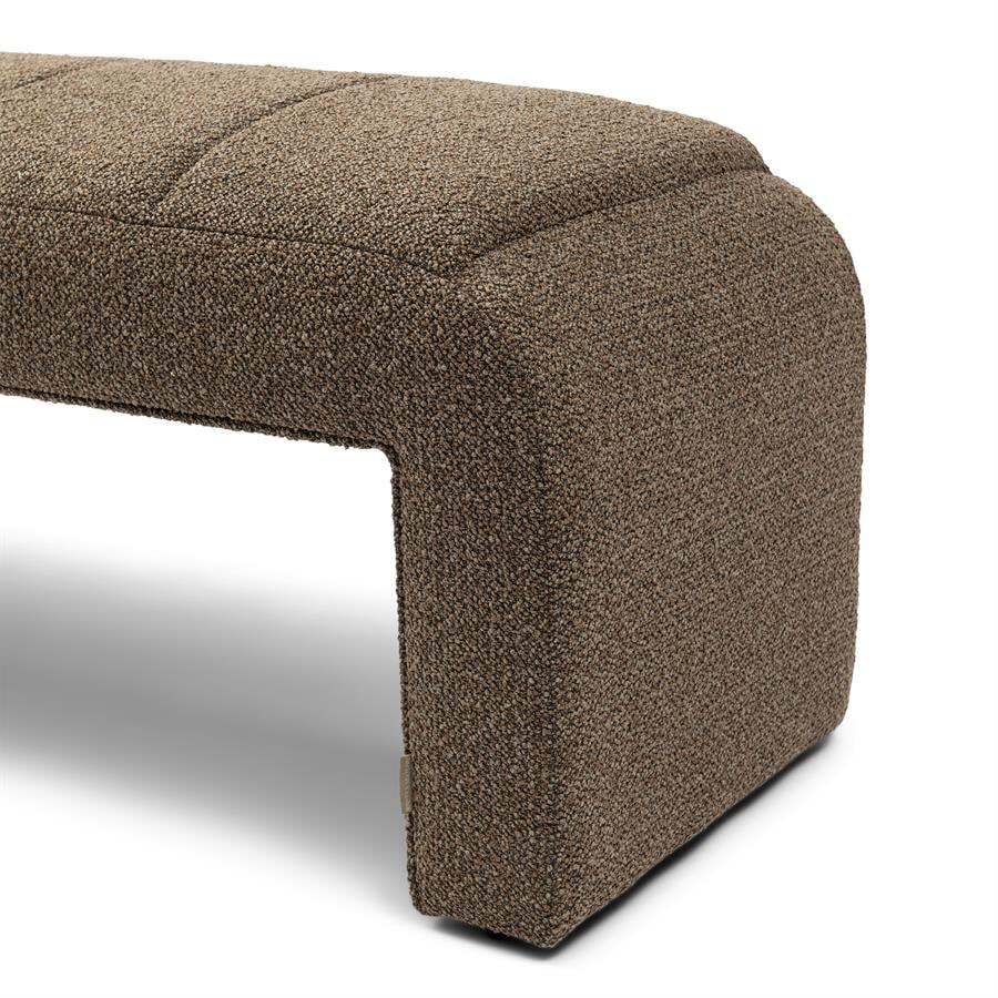 Rivièra Maison Bankje 'Brera' 162cm, Bouclé, kleur Classic Brown