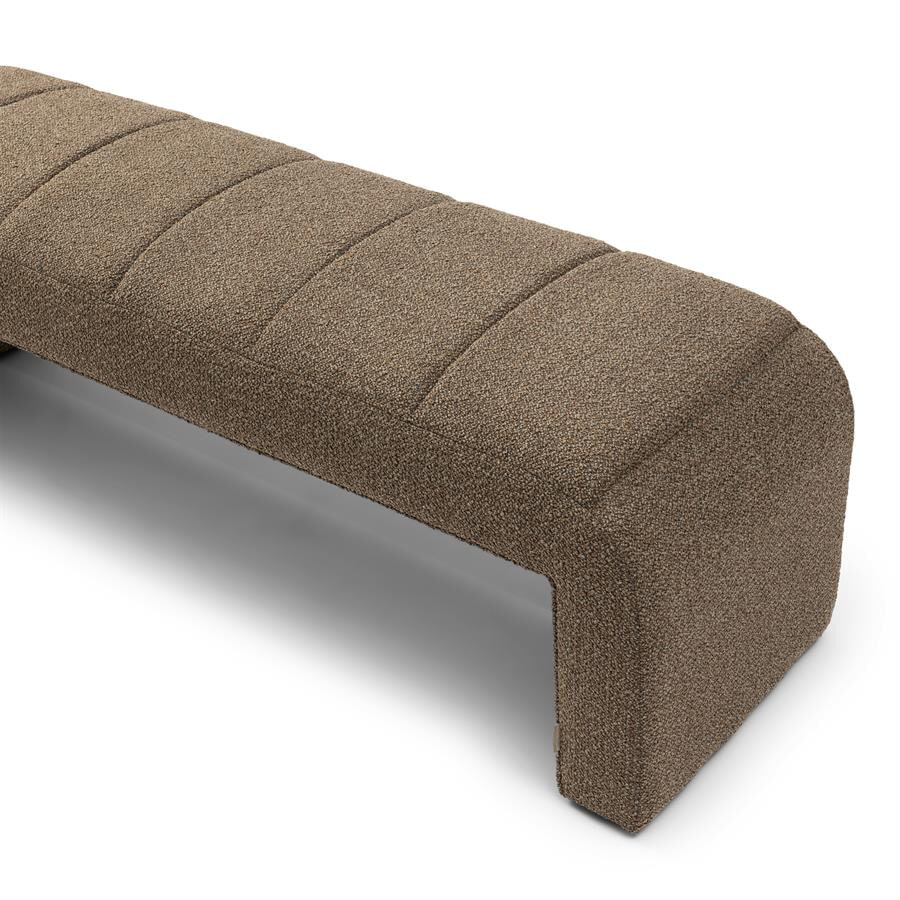 Rivièra Maison Bankje 'Brera' 162cm, Bouclé, kleur Classic Brown
