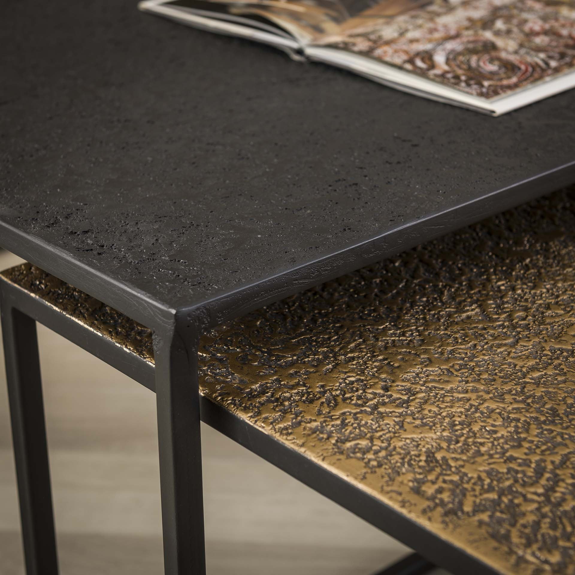 LifestyleFurn Salontafel 'Derrick' Metaal, Set van 2 stuks