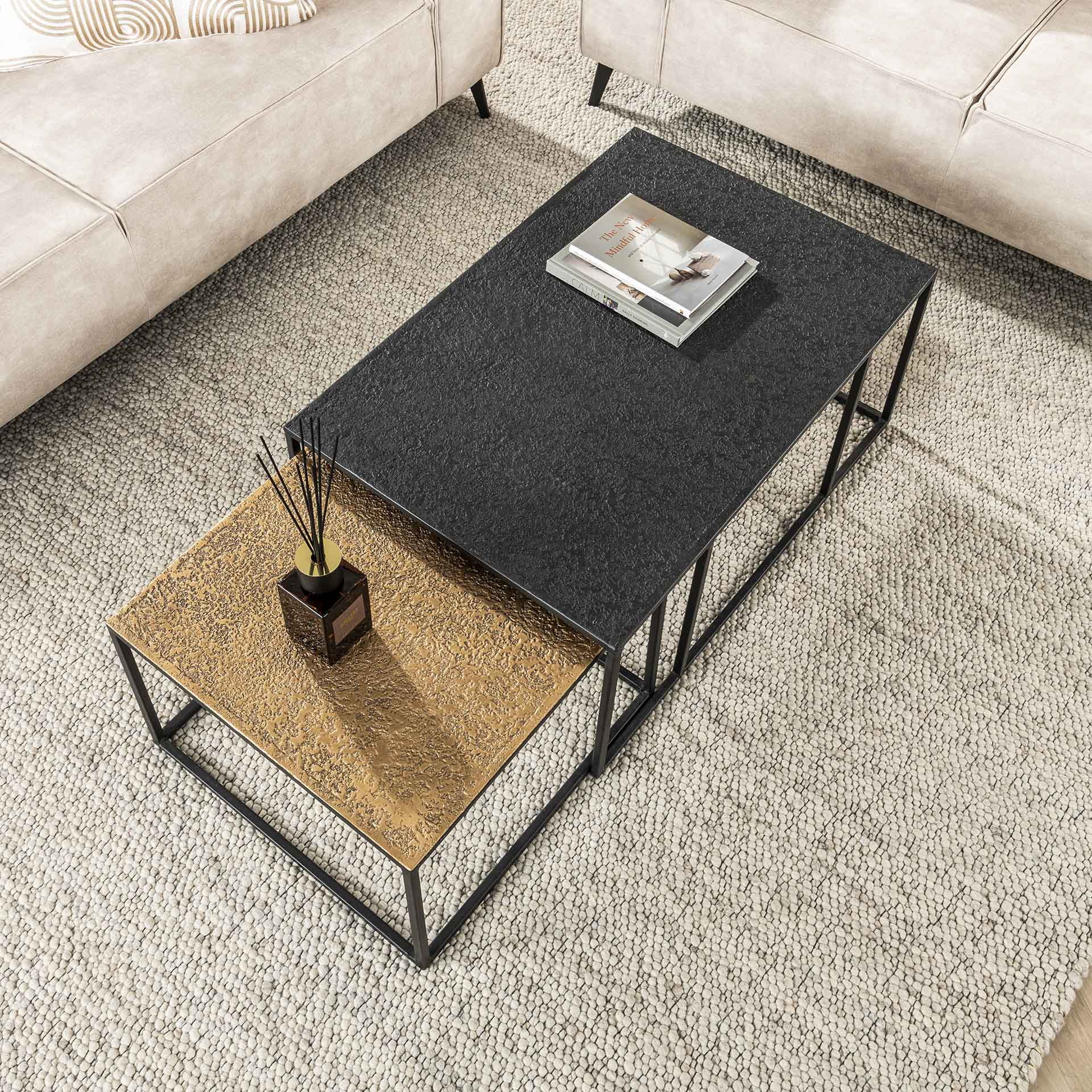 LifestyleFurn Salontafel 'Derrick' Metaal, Set van 2 stuks