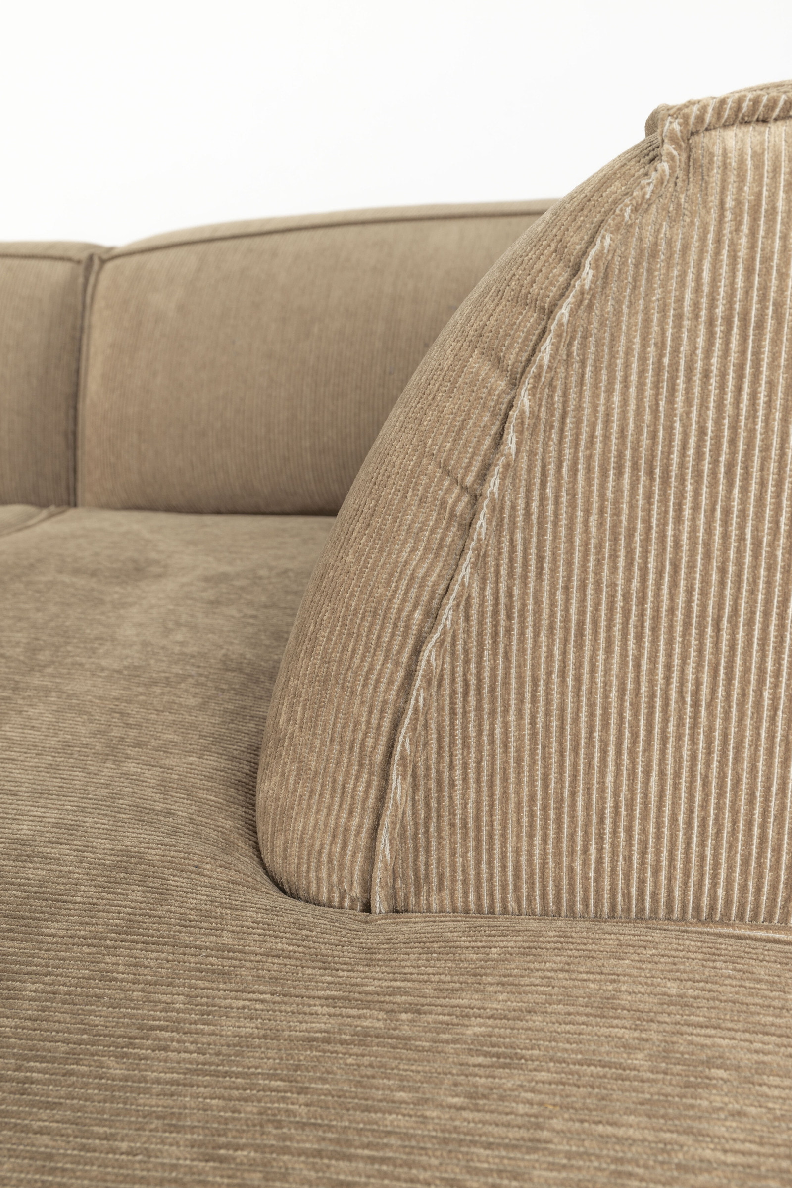 Zuiver Loungebank 'Fat Freddy' Rechts, Rib, kleur Caramel
