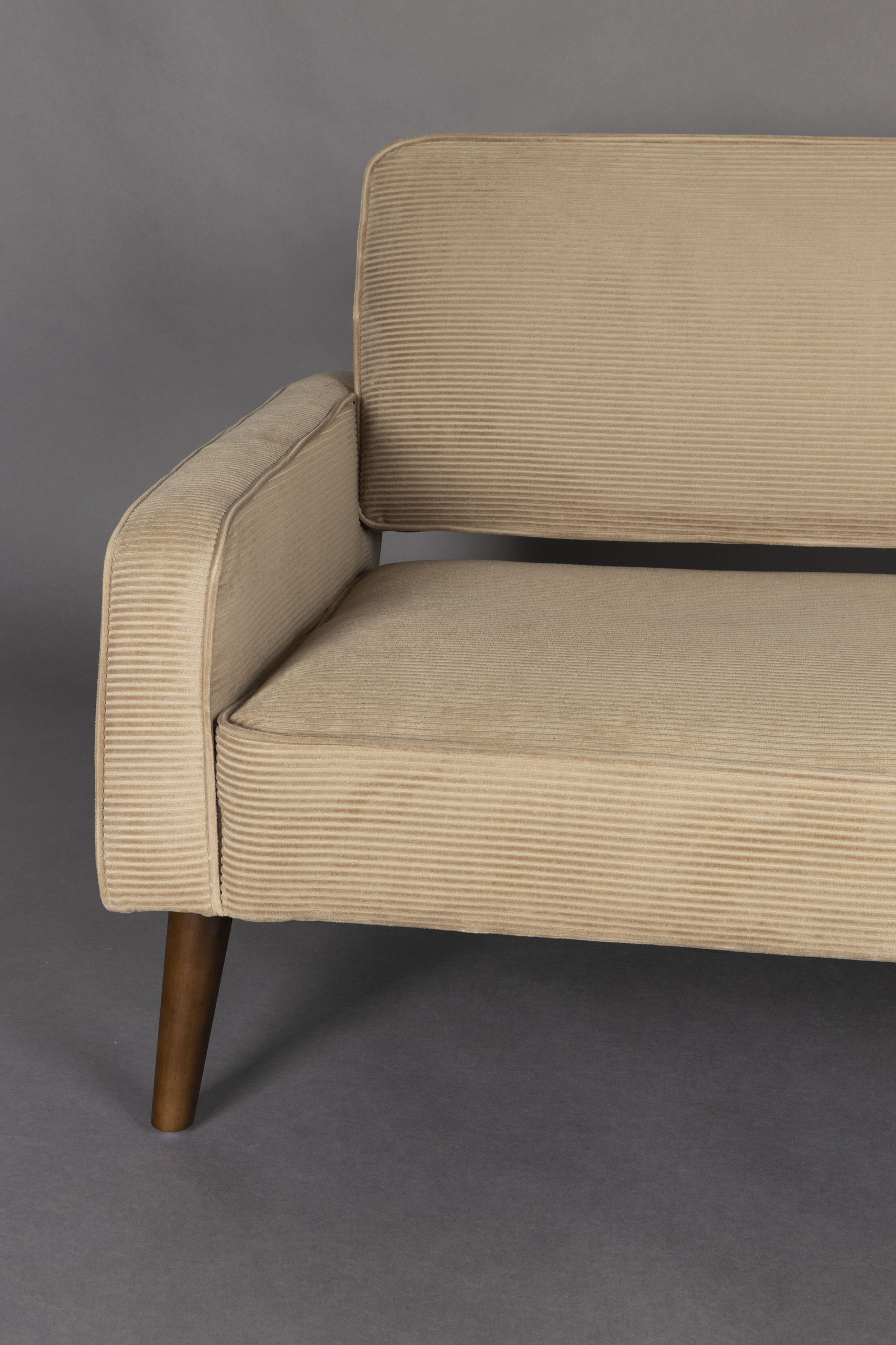 Dutchbone 3-zits Bank 'Preston' Rib, kleur Beige