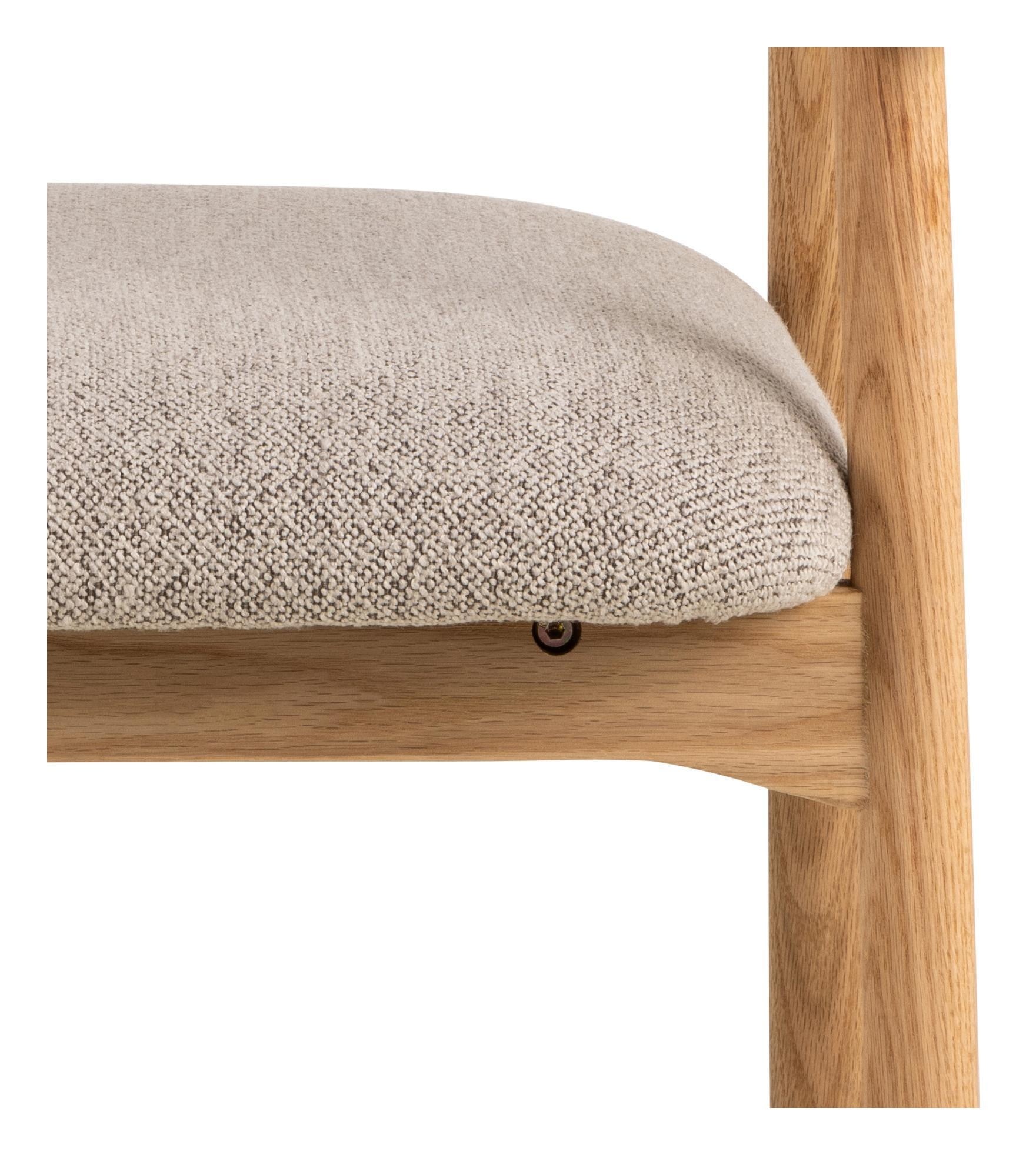 Bendt Fauteuil 'Gerado' Eikenhout en Bouclé, kleur Beige
