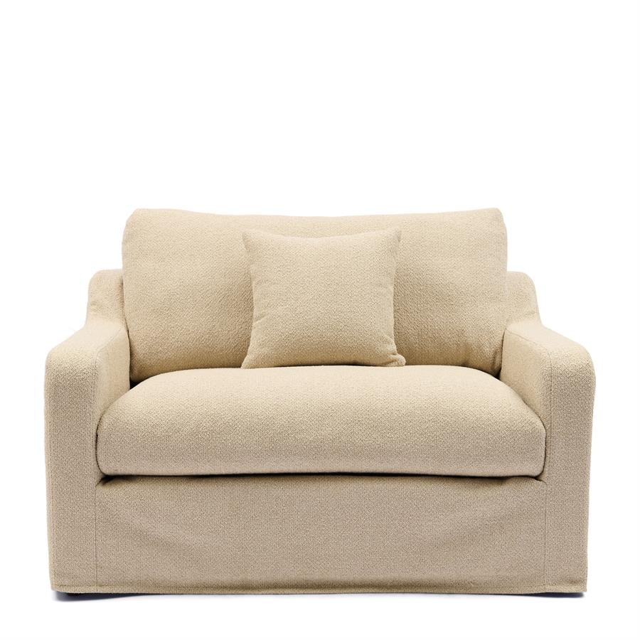 Rivièra Maison Loveseat Giovanni Bouclé, Natural Grey - Beige