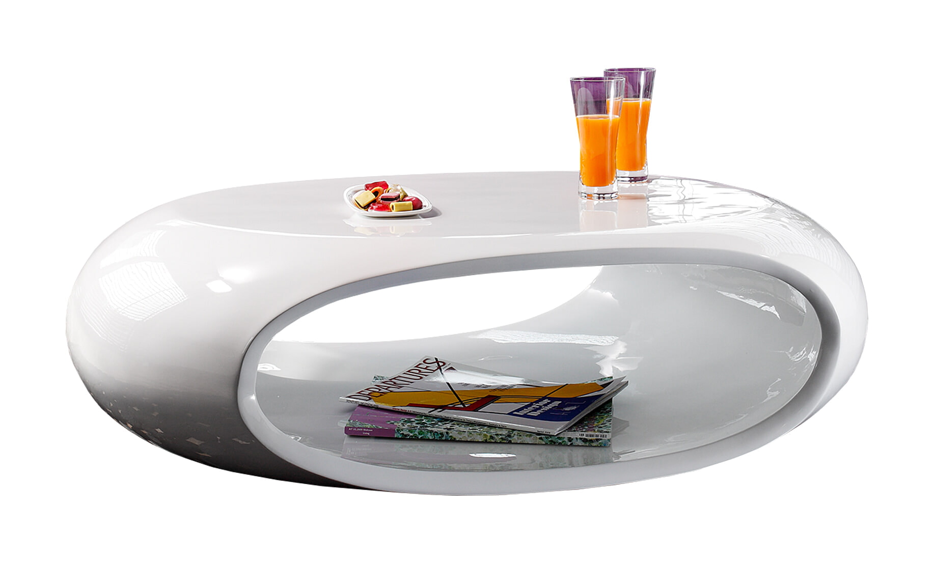 Artistiq Salontafel 'Rhoda' 100 x 70cm, kleur hoogglans wit