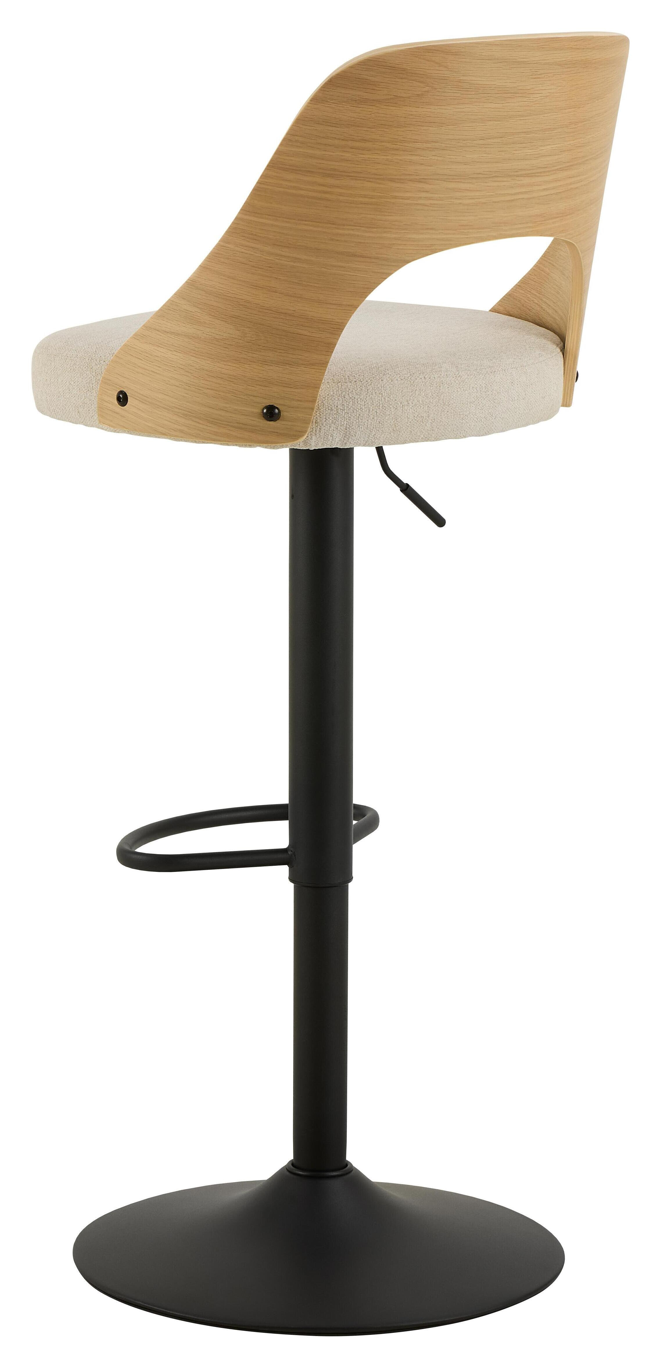 Bendt Draaibare Barkruk 'Vila' kleur Beige/Naturel (zithoogte 62-84cm)