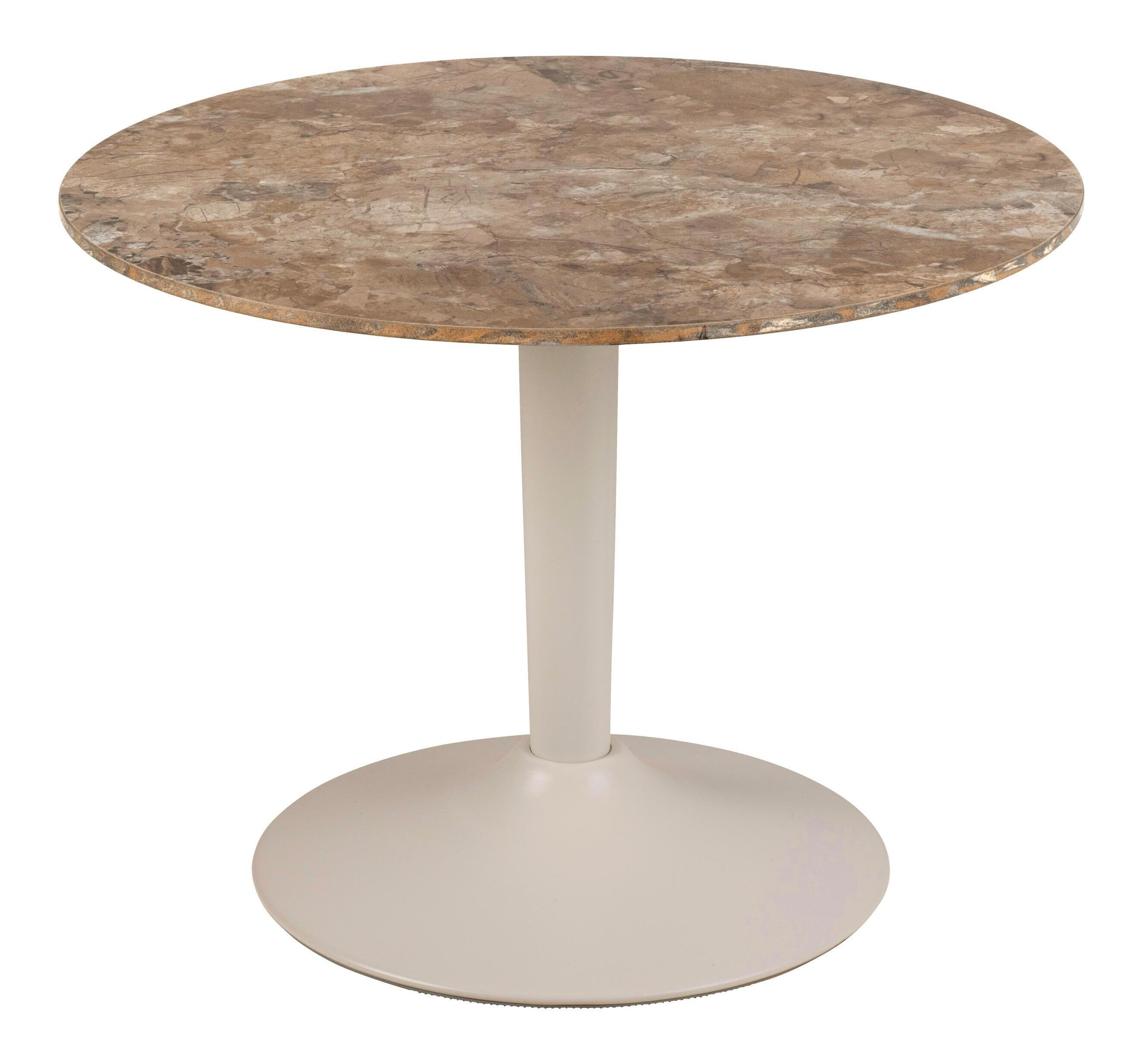 Bendt Ronde Salontafel Tempest Keramiek met marmerlook, 60cm - Bruin/Grijs