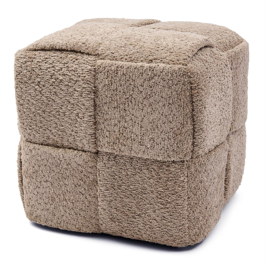 Rivièra Maison Hocker 'Qbic' Geweven stof, kleur Soft Walnut