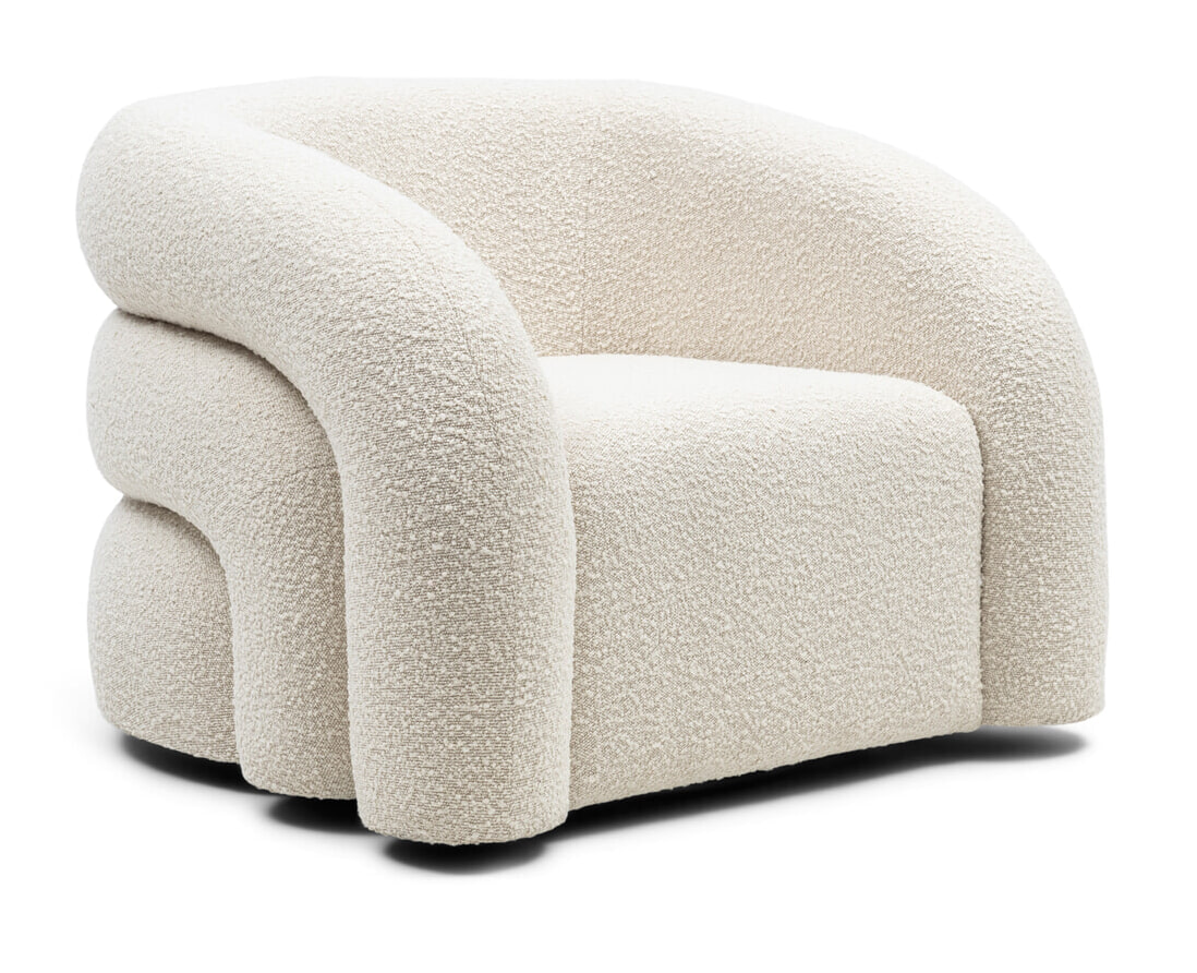 Rivièra Maison Draaifauteuil 'Vittorio' Bouclé, kleur Simply White