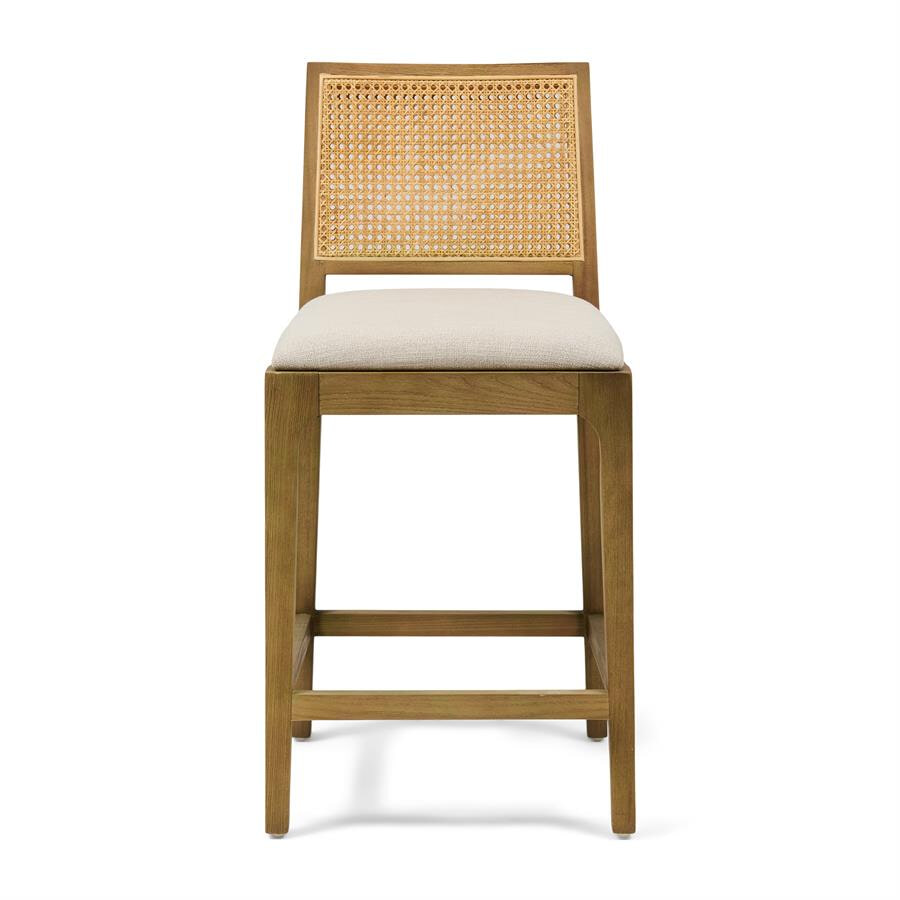 Rivièra Maison Barkruk Corviglia Stof en rattan (zithoogte 67cm) - Naturel