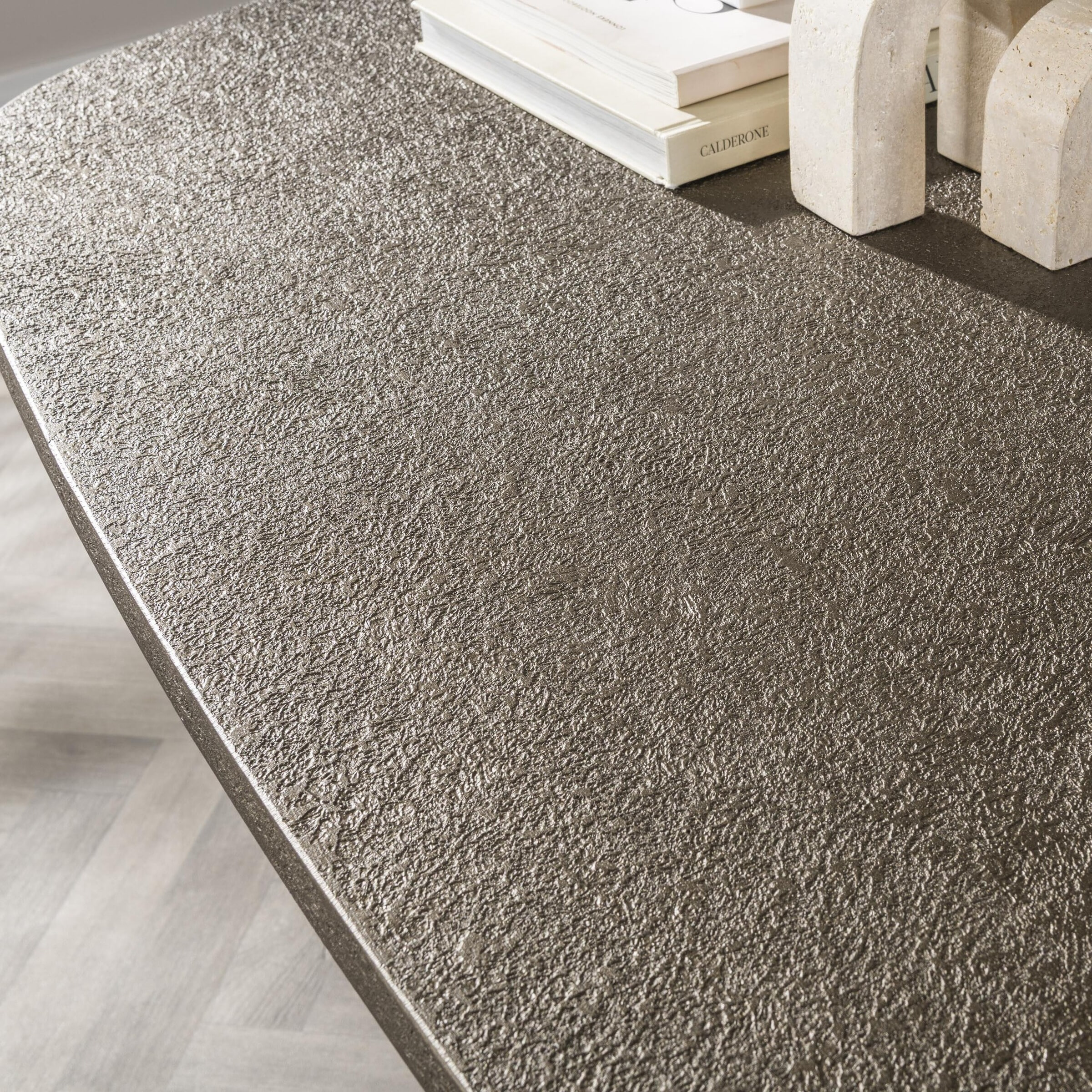 LifestyleFurn Ovale Eettafel 'Shakira' Liquid Metal, 180 x 90cm