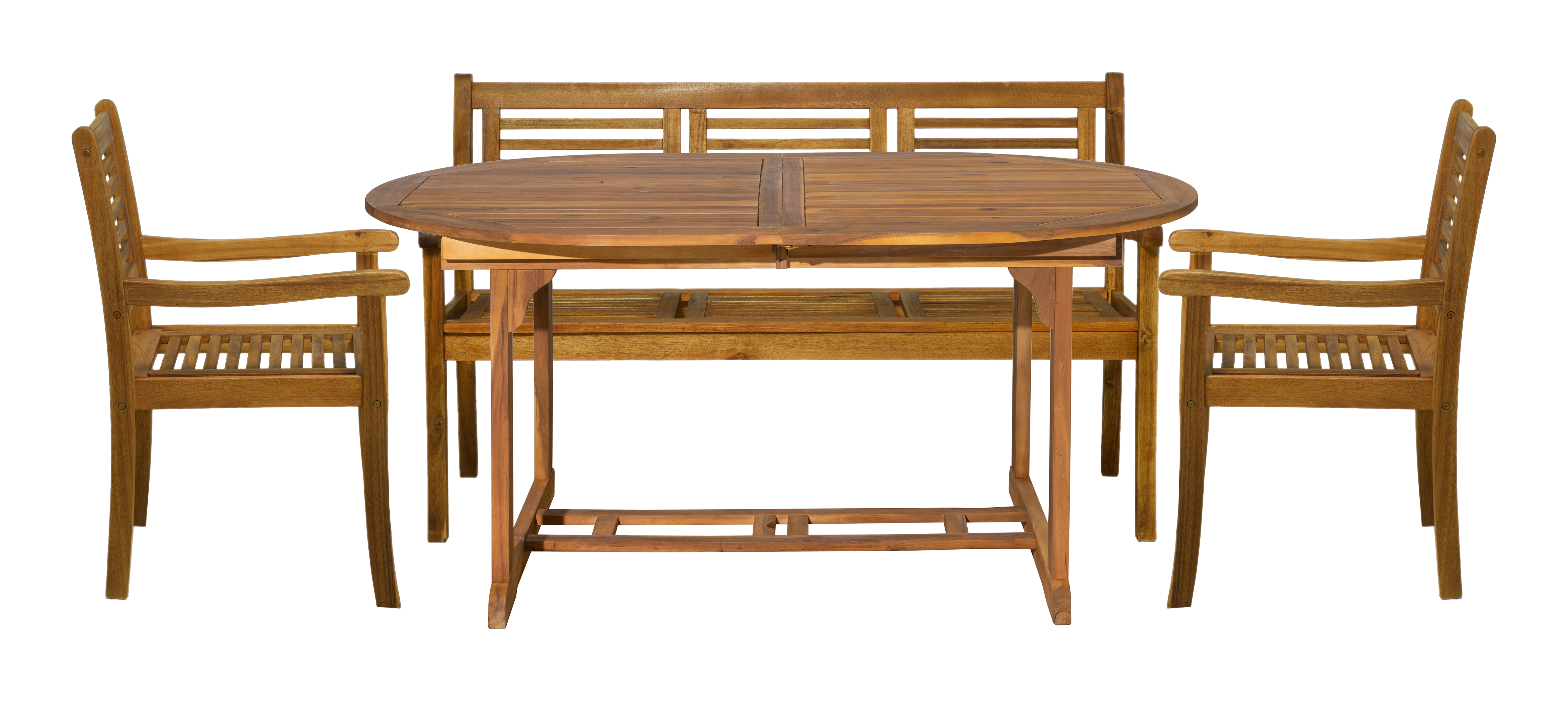 Artistiq Living Tuinset 'Larissa' 2 stoelen + 1 bank + 1 uitschuifbare tafel, Acaciahout