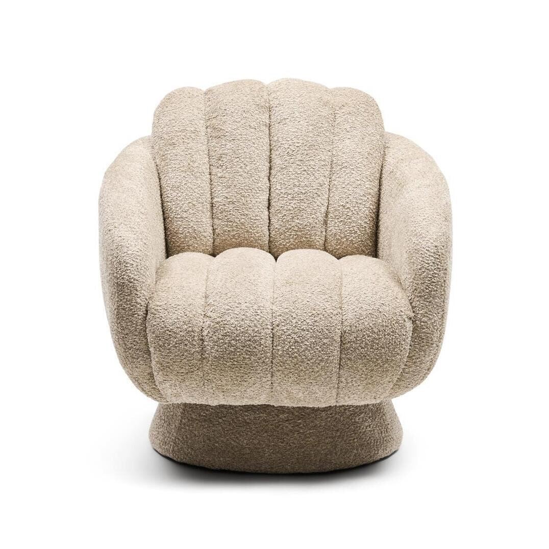 Rivièra Maison Draaifauteuil Scotia Chenille - Classic Cream - Velvet