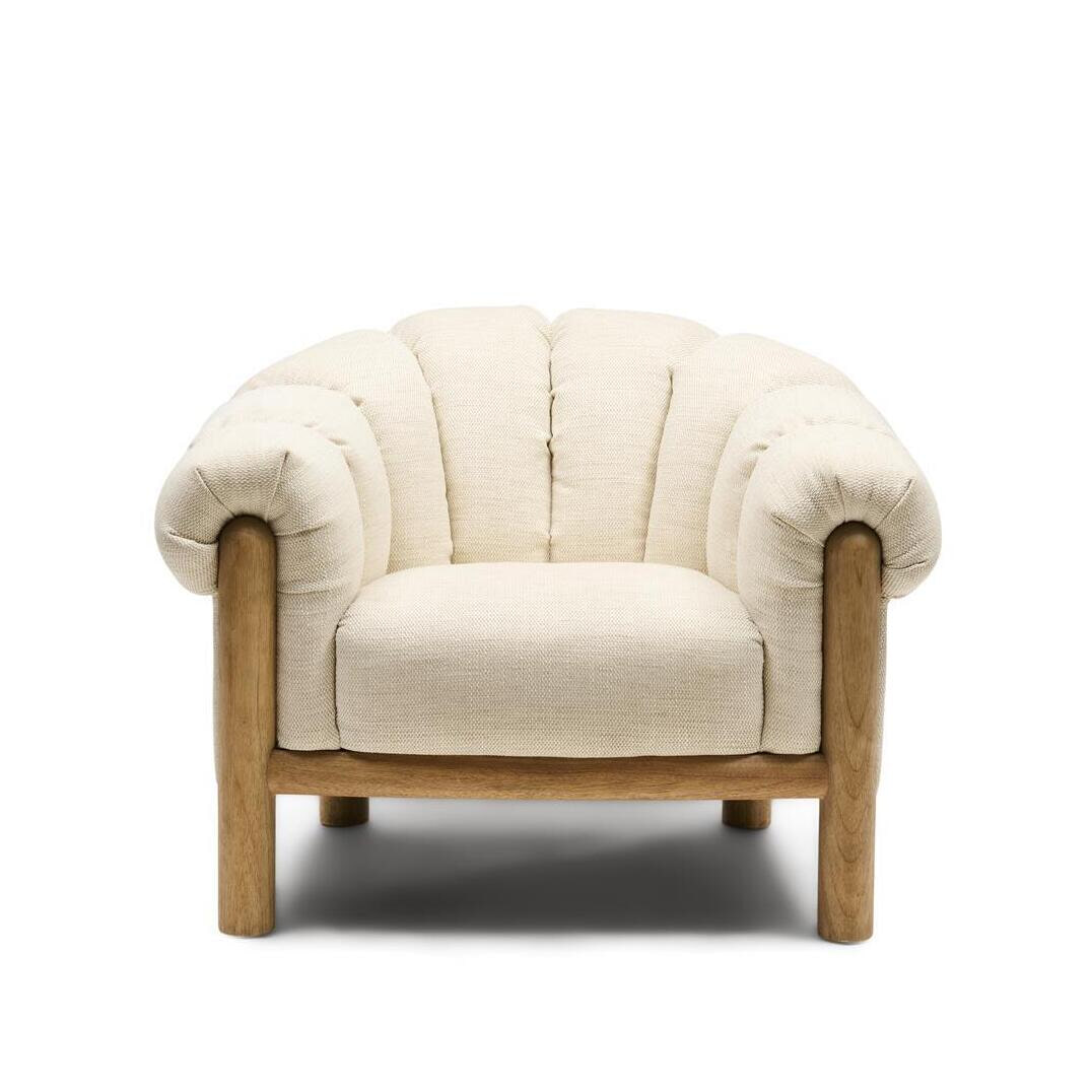 Rivièra Maison Fauteuil Rafal Weave stof en hout - Natural