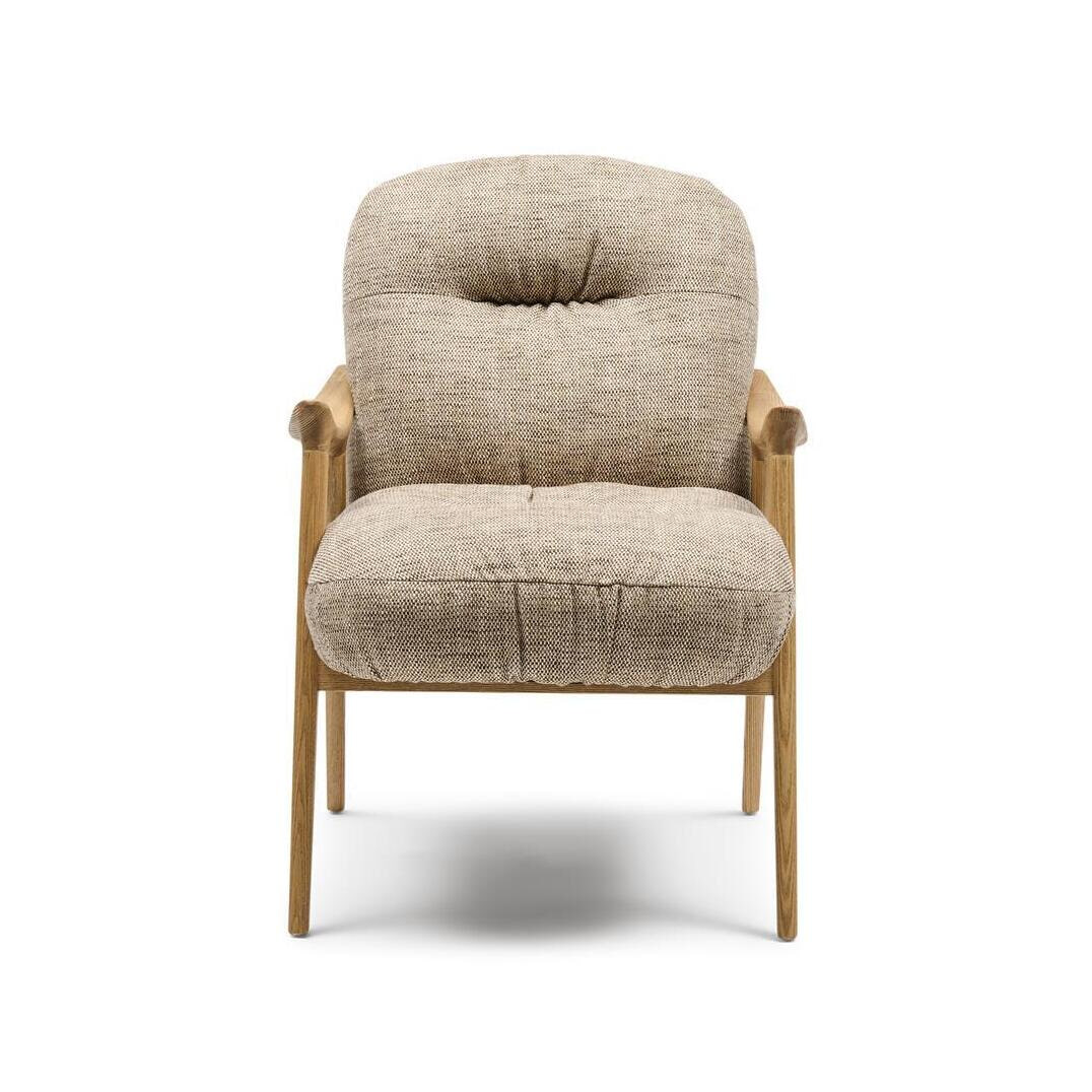 Rivièra Maison Fauteuil Castello Weave stof en hout - Lichtbruin