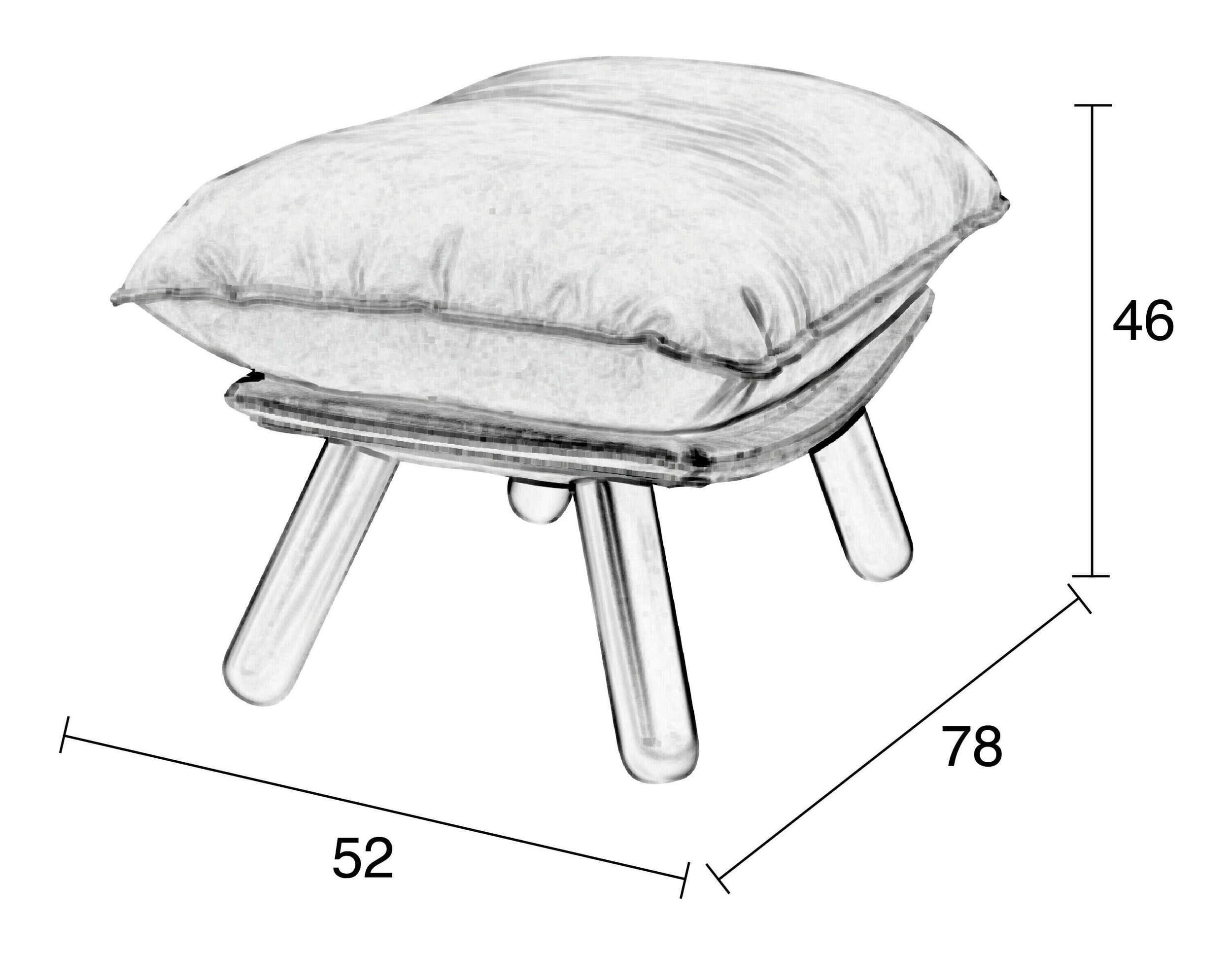 Zuiver Hocker 'Lazy Sack' Stof, kleur Lichtgrijs