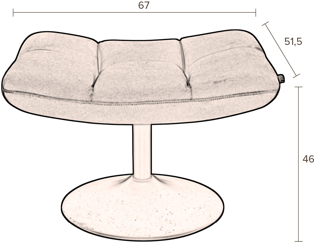 Dutchbone Hocker 'Bar' Velvet, kleur Roze