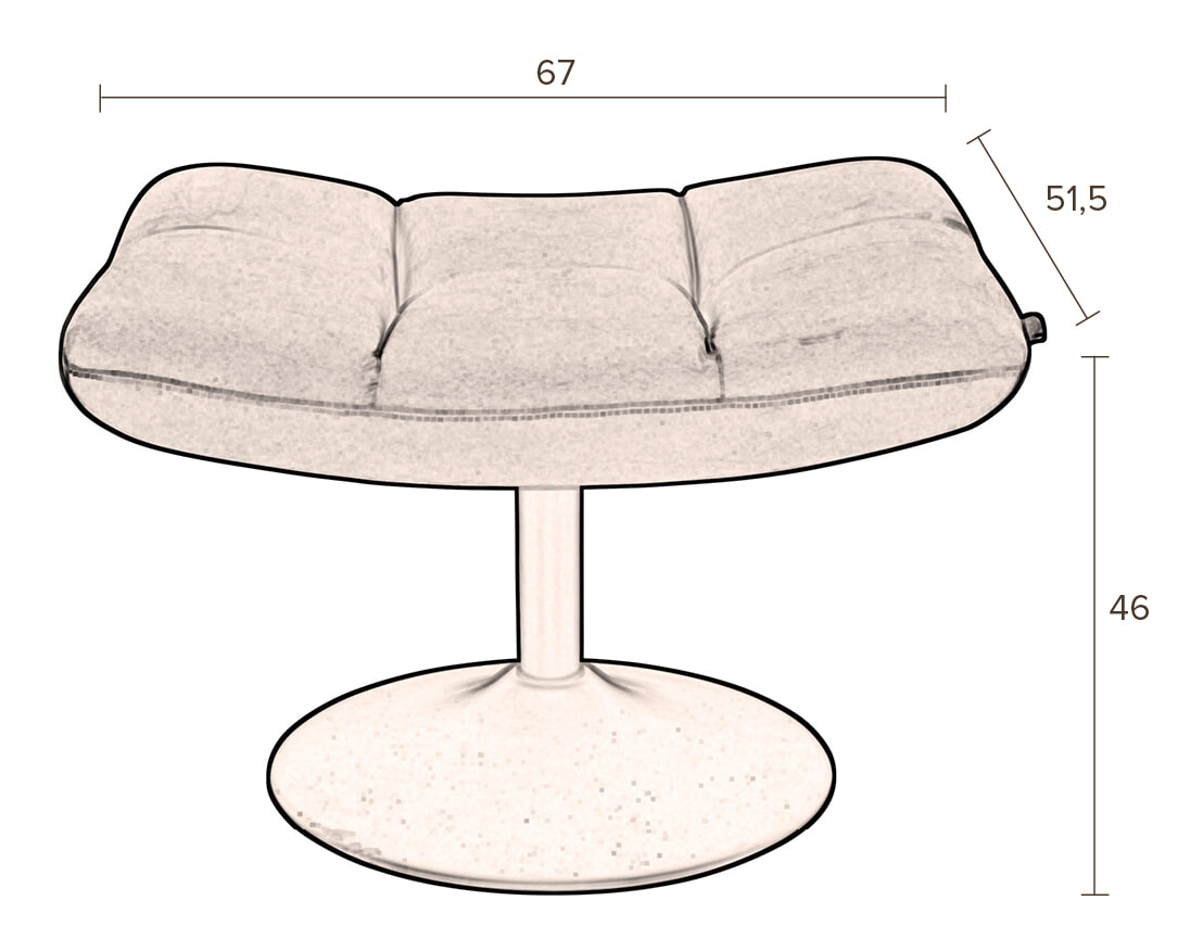Dutchbone Hocker 'Bar', kleur Donkergrijs