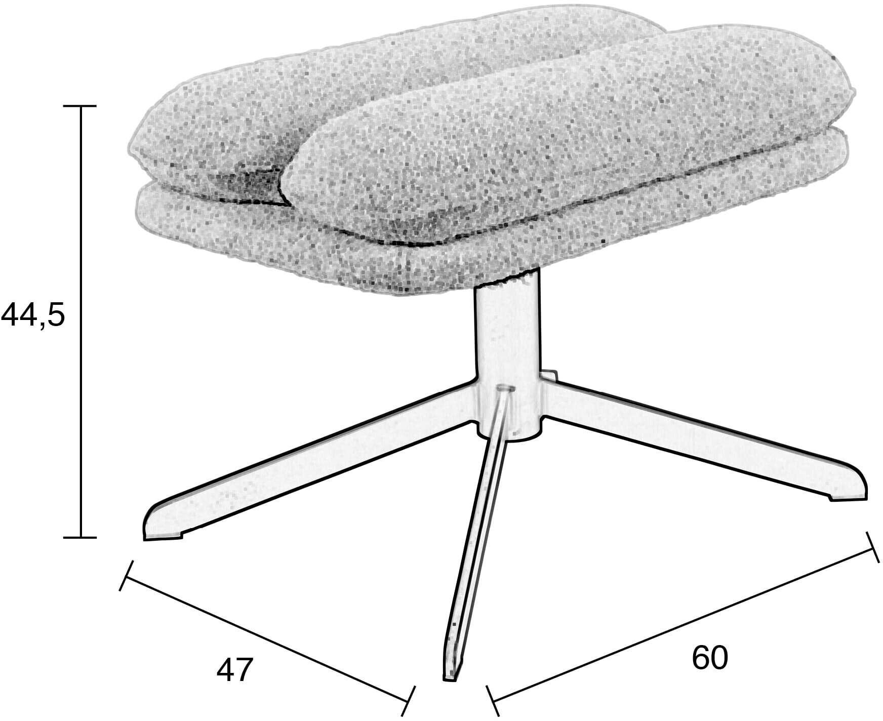 Zuiver Hocker 'Tyler' Bouclé, kleur Naturel