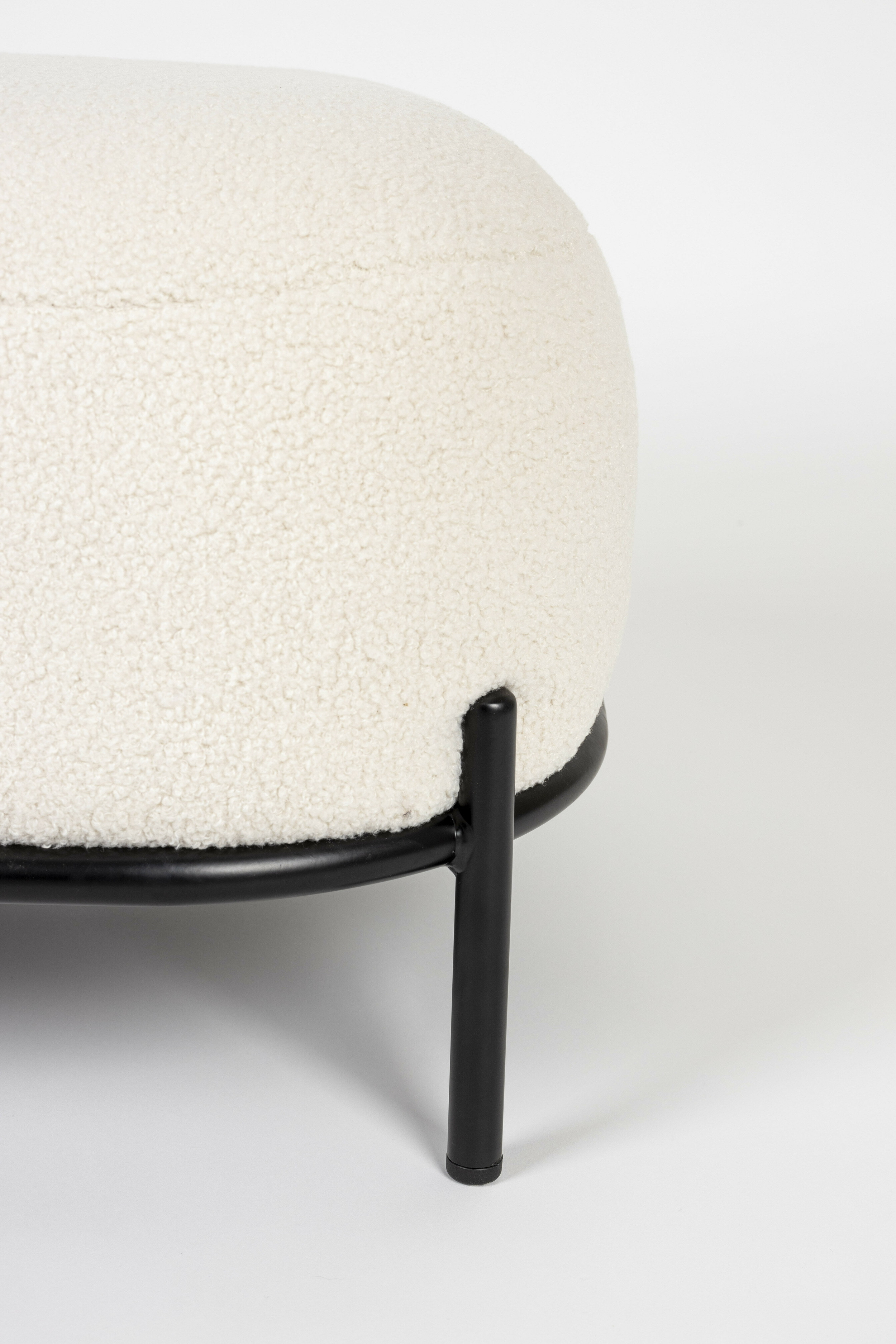 ZILT Hocker 'Brandan' Teddy, kleur Ivory