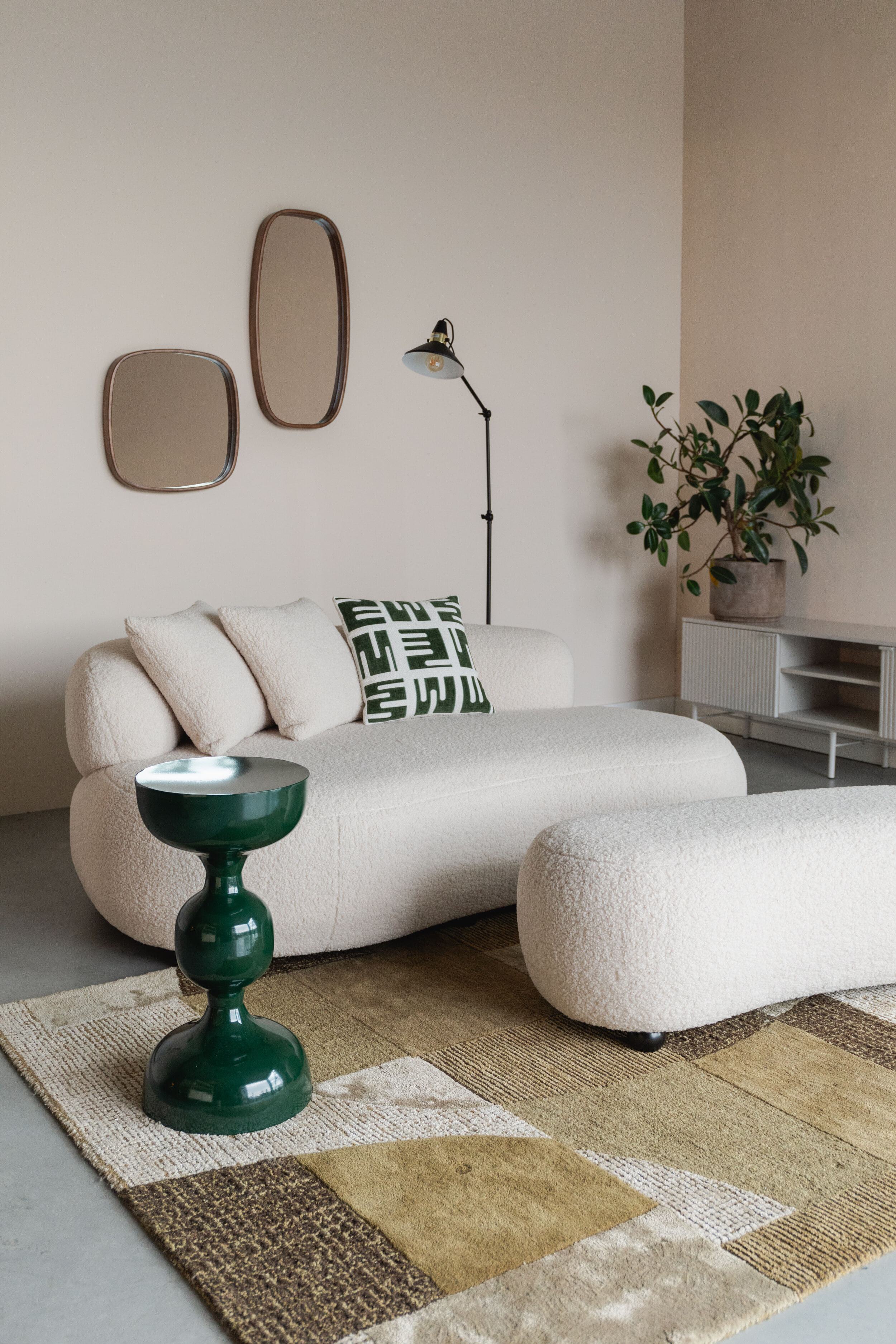 ZILT Hocker 'Cheron' Teddy, kleur Wit