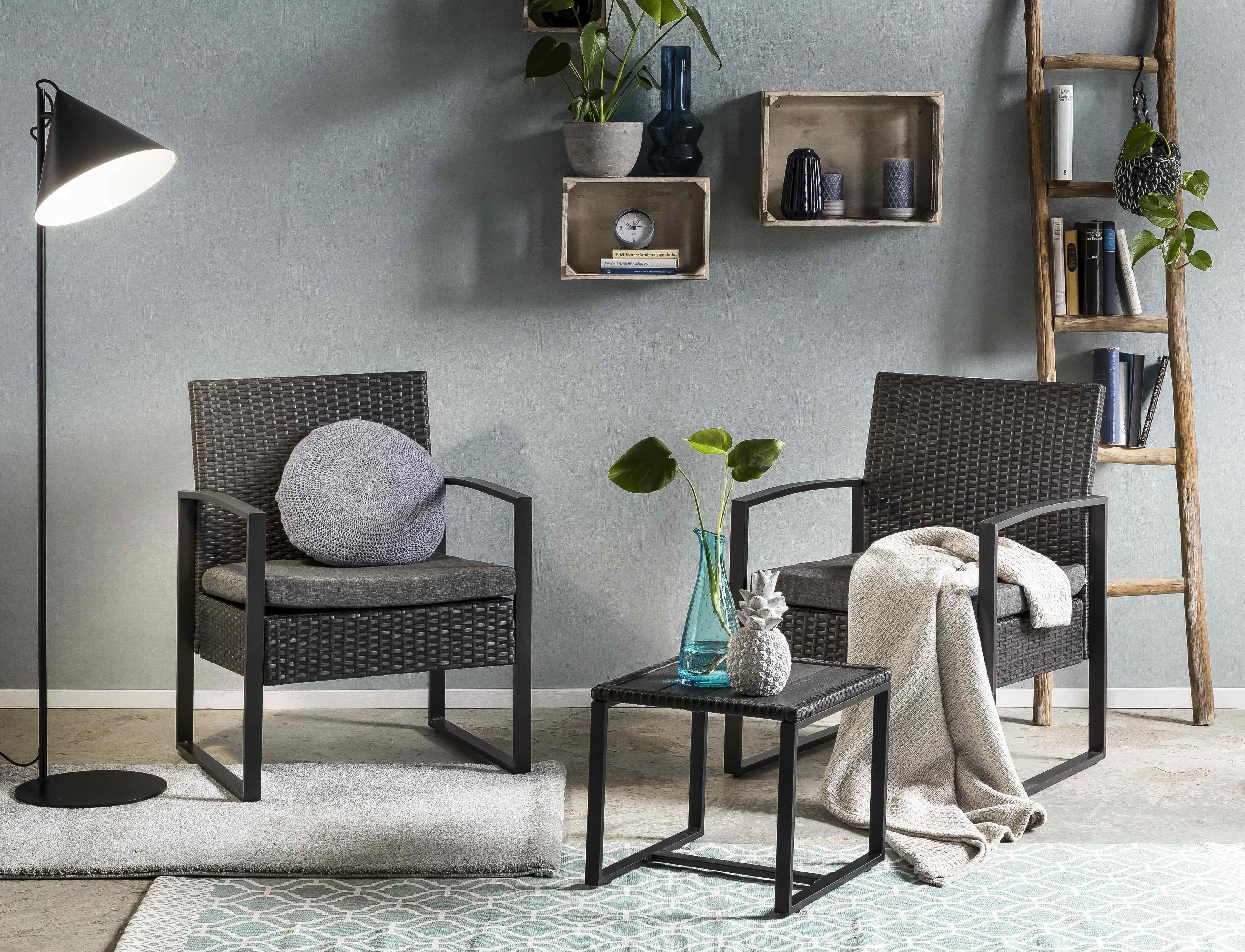 Artistiq Loungeset 'Cherylann' 2 stoelen + tafel, Polyrotan