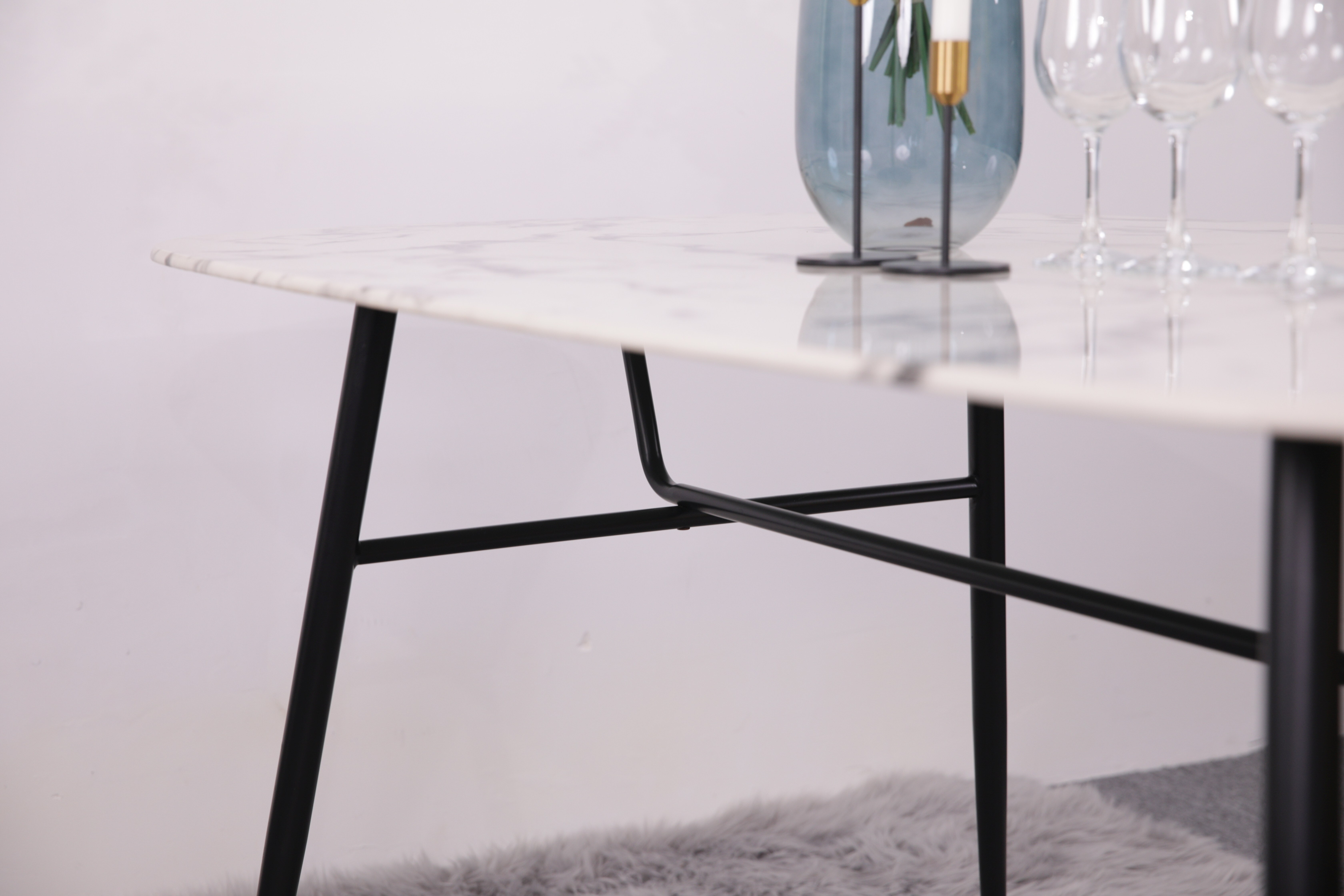 Artistiq Eettafel 'Steffani' Deens Ovaal, Marmerlook, 160 x 90cm
