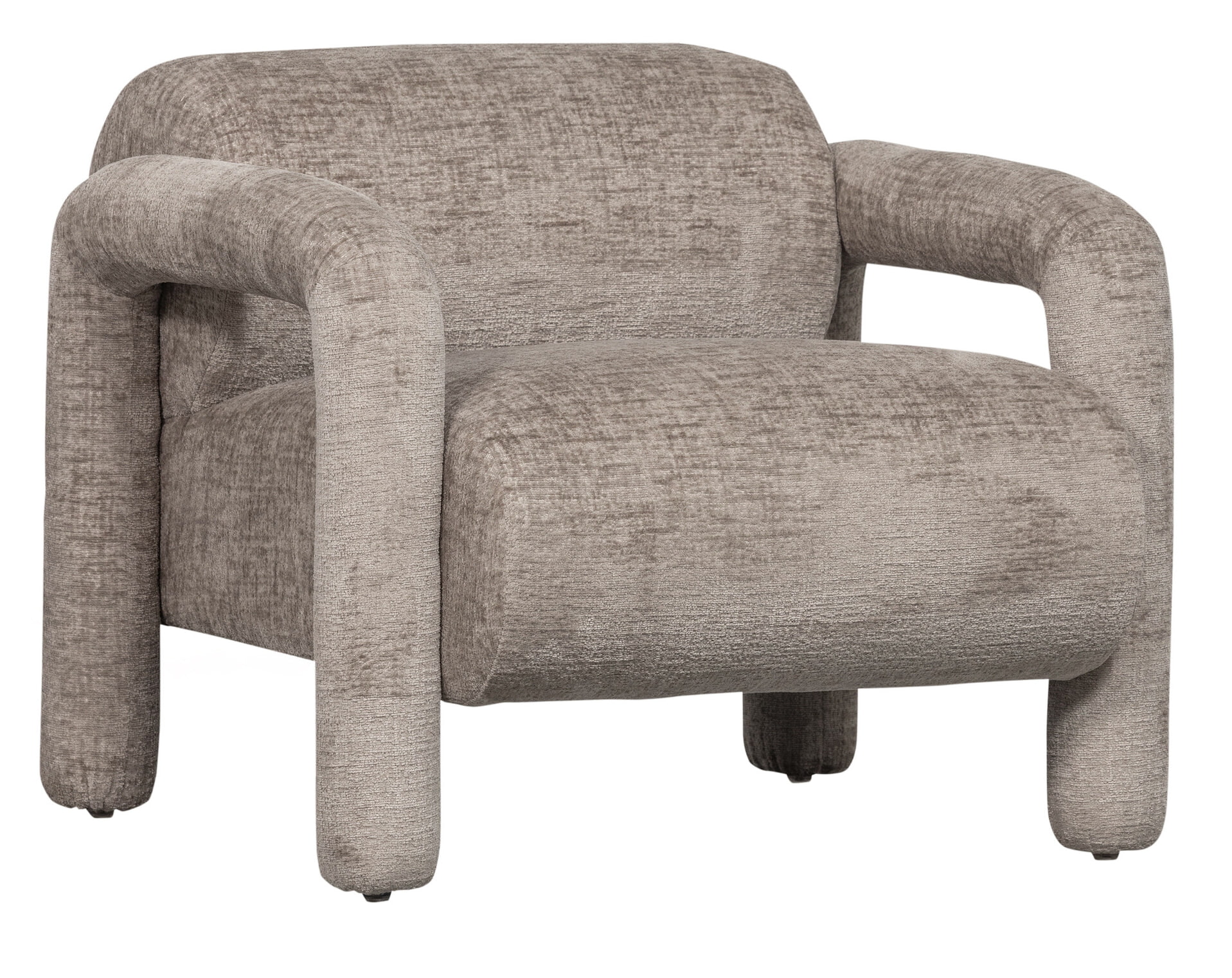 WOOOD Fauteuil 'Lenny' Structure Velvet, kleur Zand