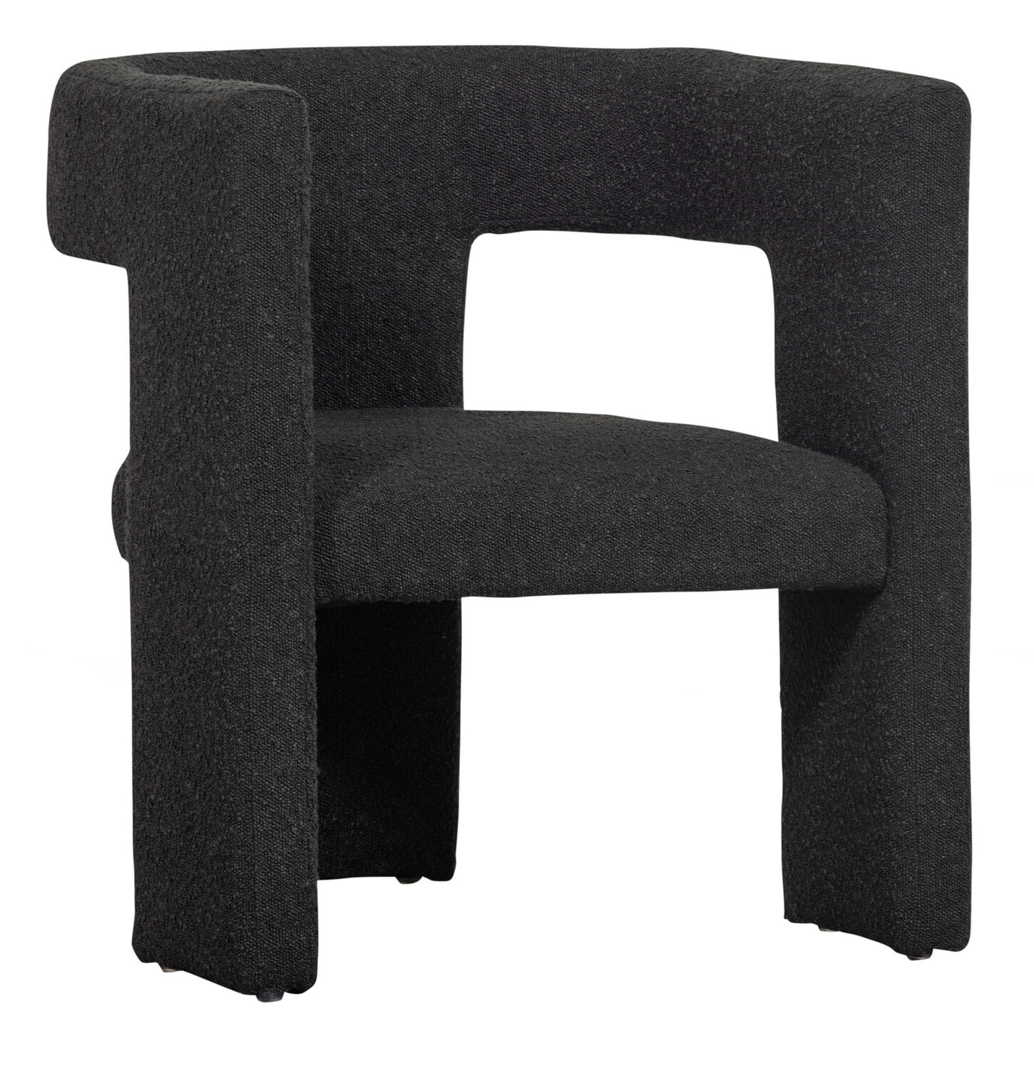 WOOOD Fauteuil 'Tiwa' Bouclé, kleur Donkergrijs