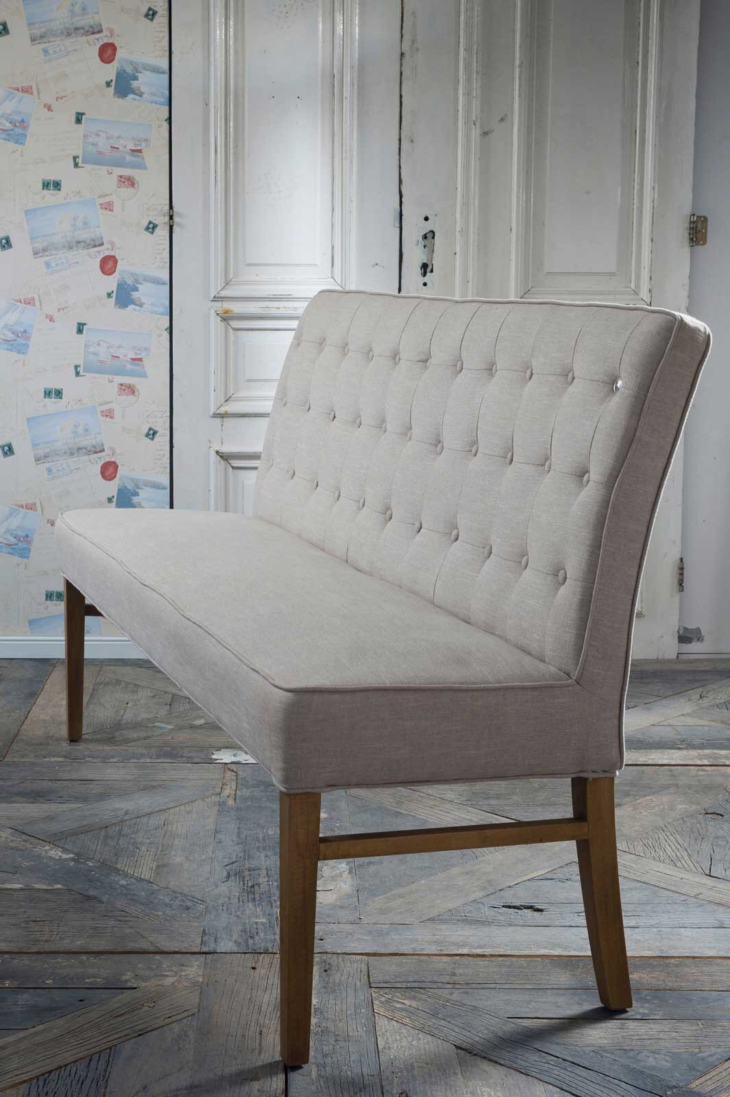 Rivièra Maison Eetkamerbank 'Cape Breton' Linen, kleur Flax