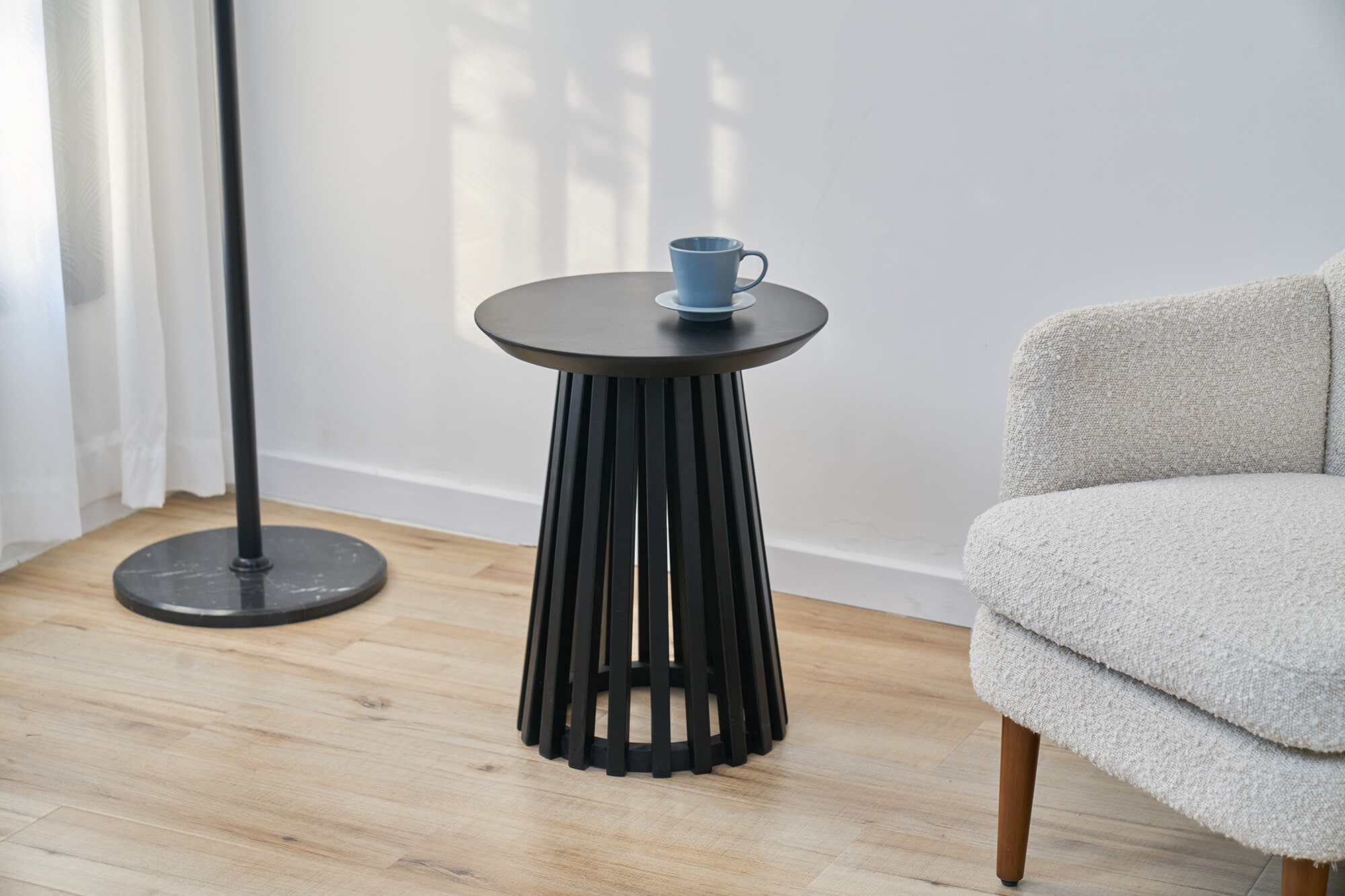 Artistiq Bijzettafel 'Nikkie' Hevea hout, 40cm, kleur Zwart