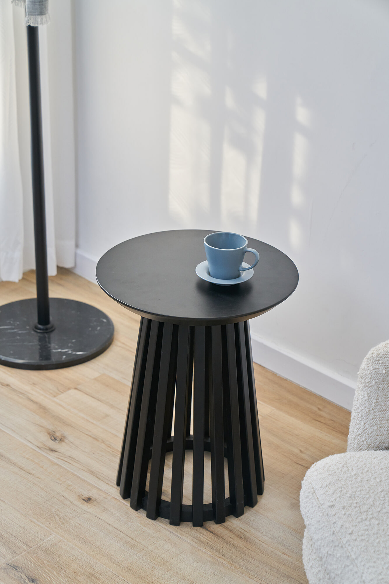 Artistiq Bijzettafel 'Nikkie' Hevea hout, 40cm, kleur Zwart