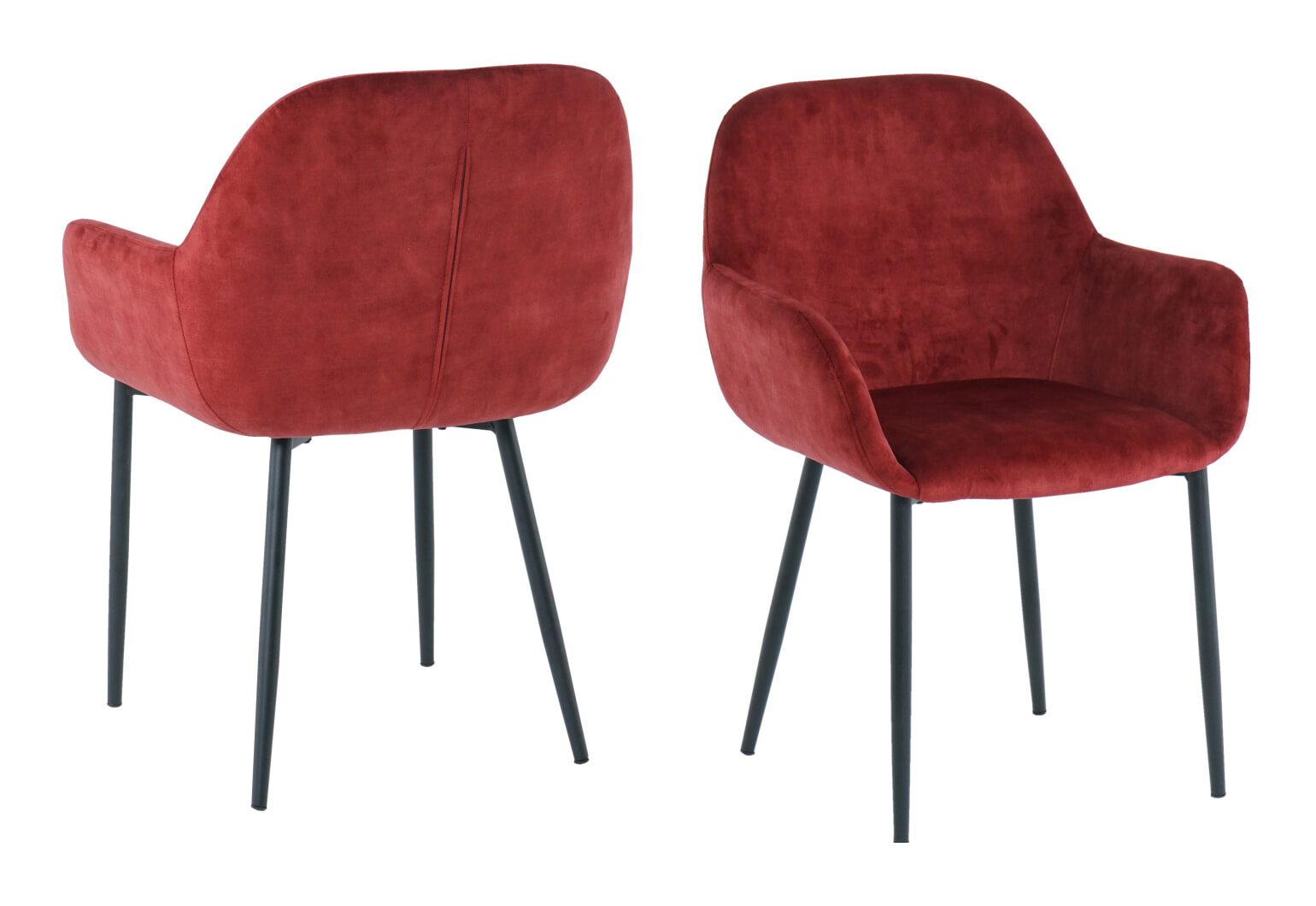 Artistiq Eetkamerstoel 'Linna' Velvet, kleur rood
