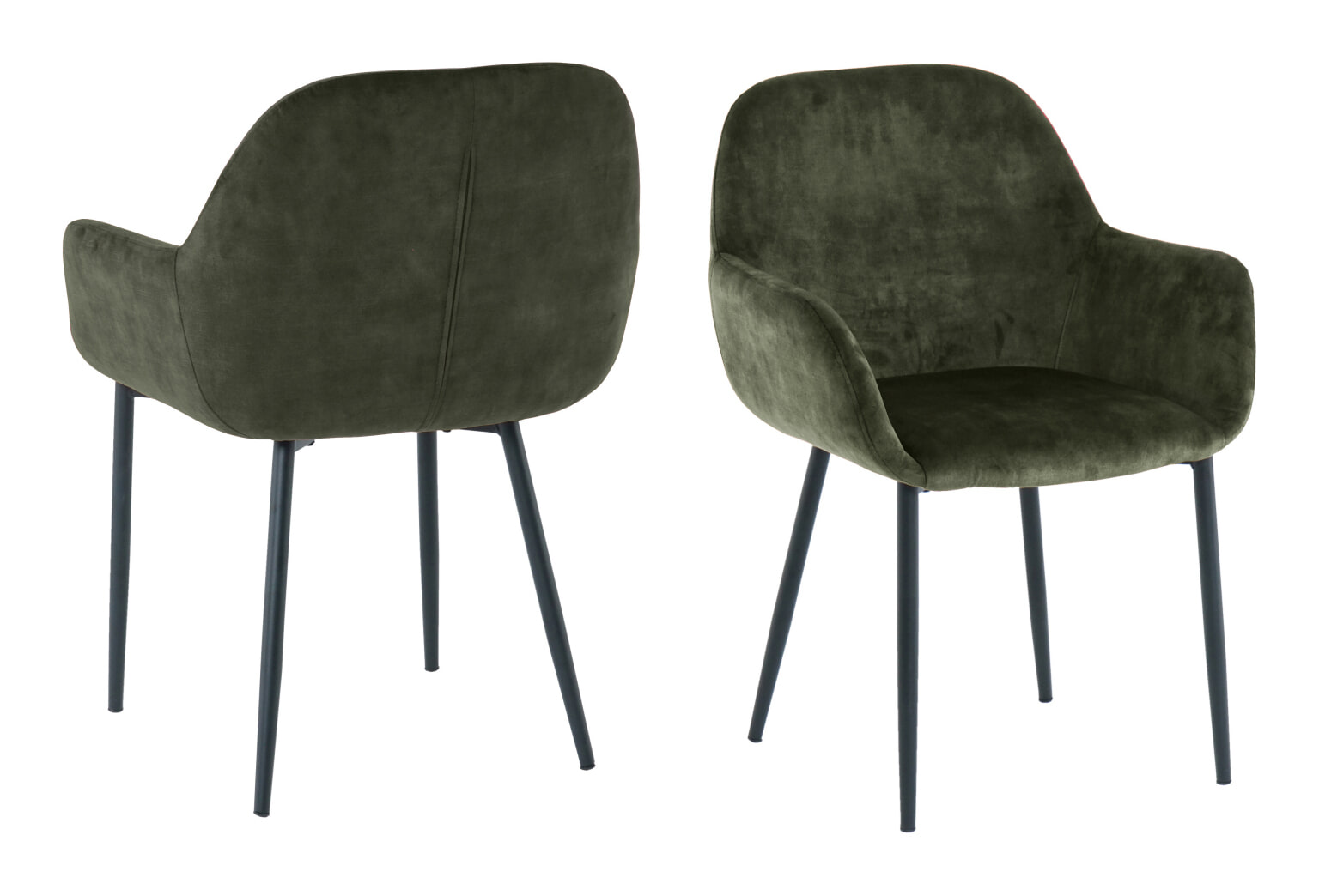 Artistiq Eetkamerstoel 'Linna' Velvet, kleur groen