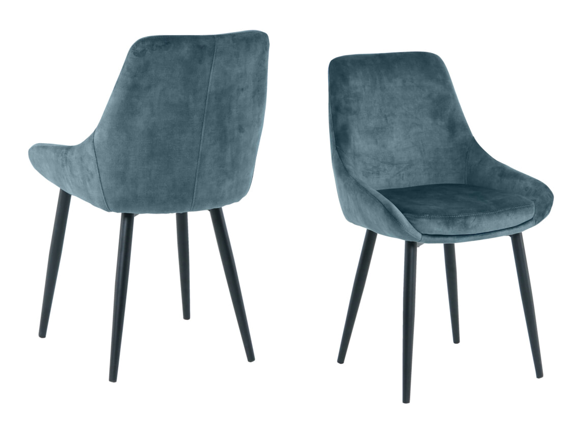 Artistiq Eetkamerstoel 'Kofi' Velvet, kleur blauw