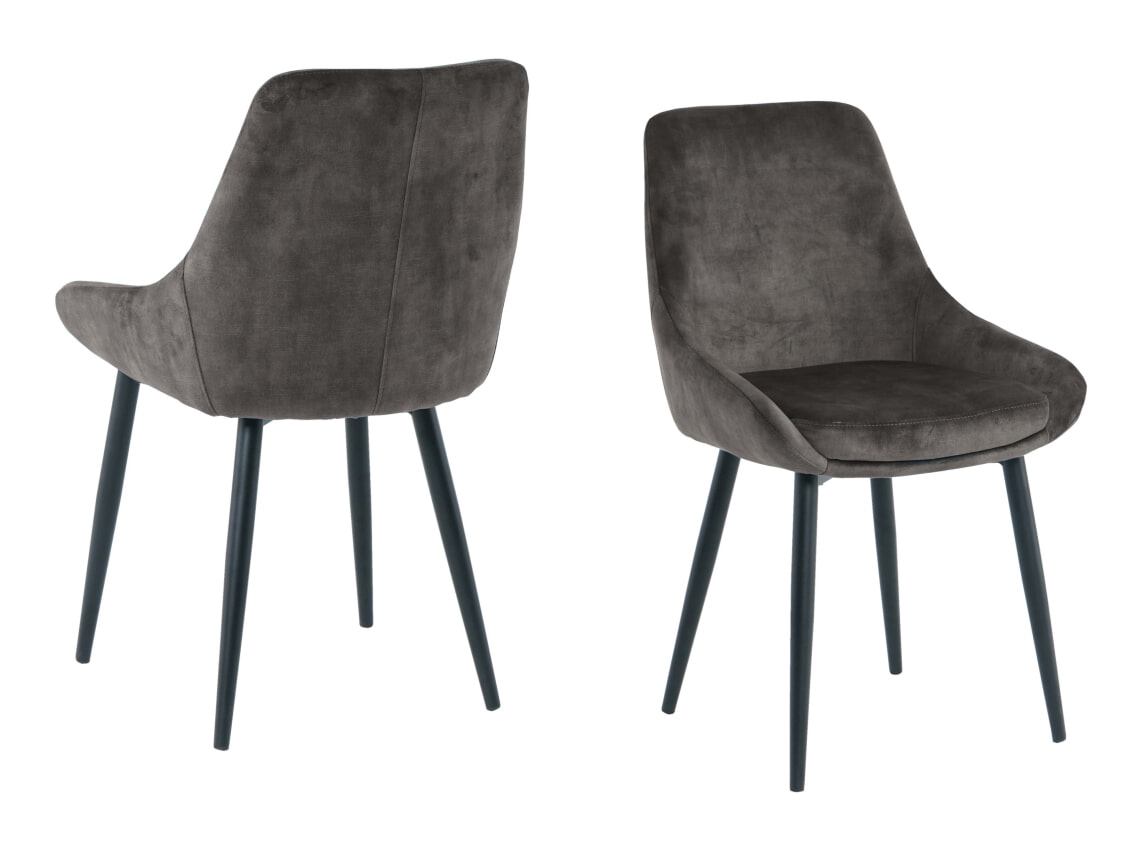 Artistiq Eetkamerstoel 'Kofi' Velvet, kleur donkergrijs
