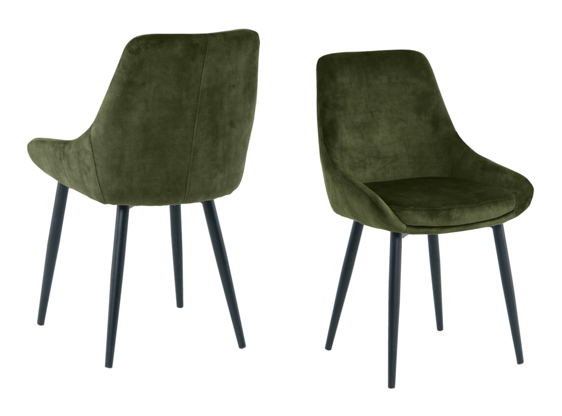 Artistiq Eetkamerstoel 'Kofi' Velvet, kleur groen