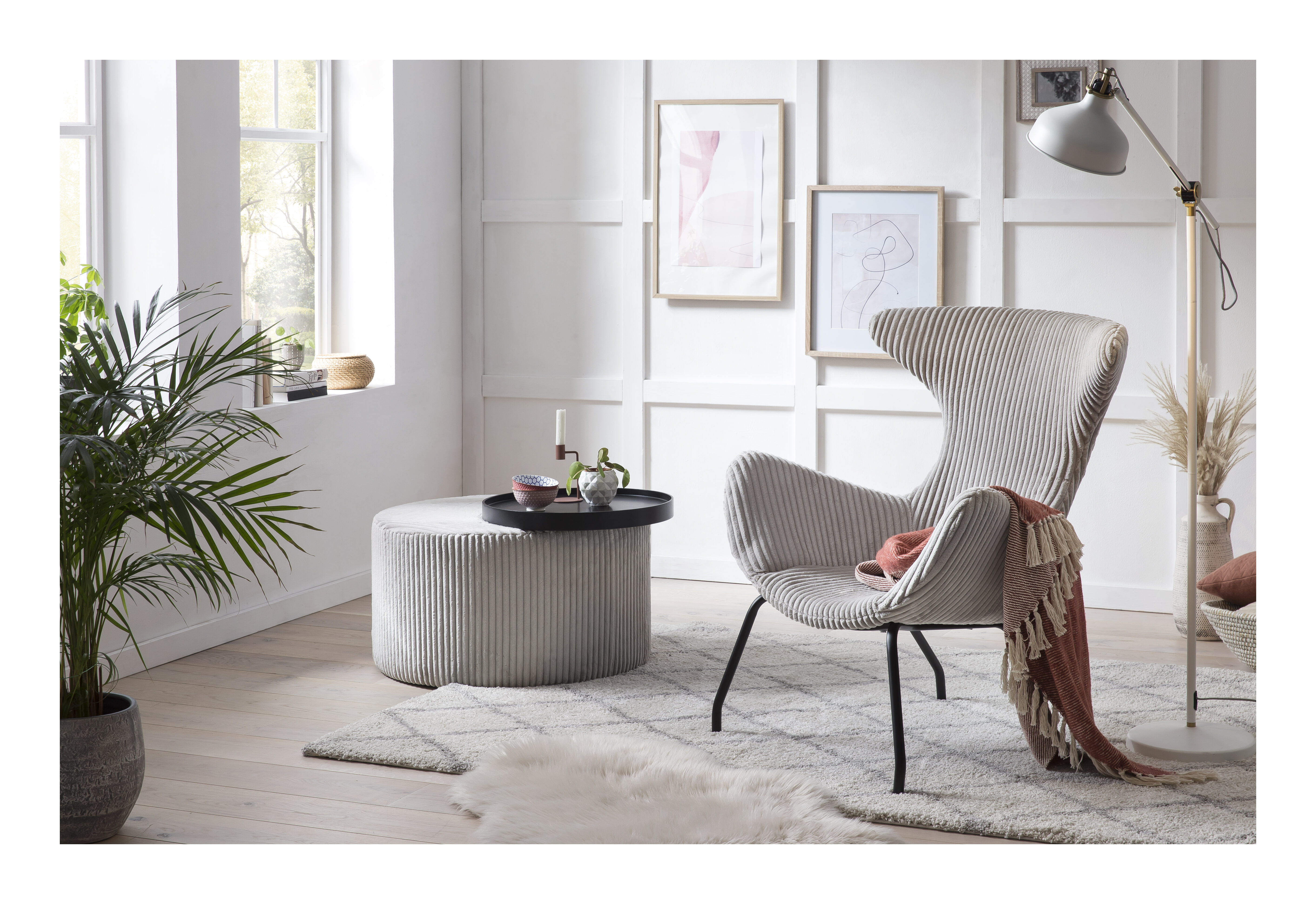 Artistiq Fauteuil 'Ariel' Rib, kleur grijs