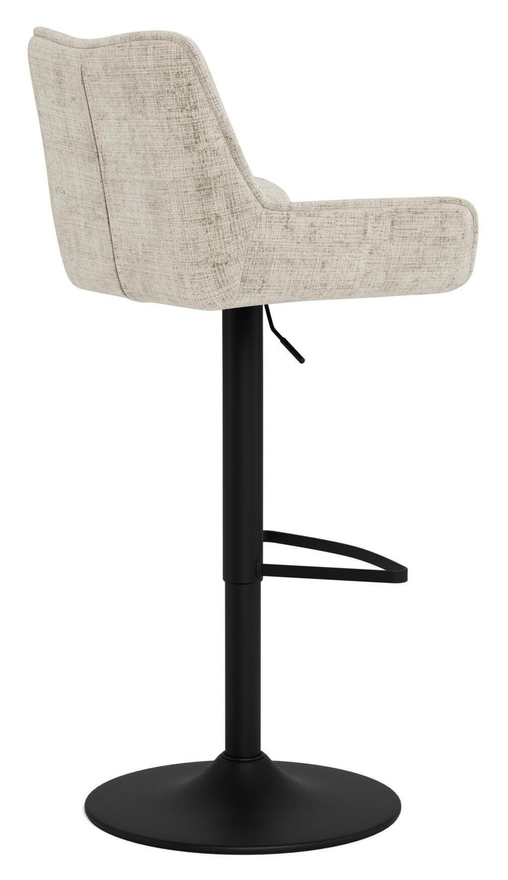 Bendt Draaibare Barkruk 'Erika' Chenille, kleur Beige (zithoogte 64-85cm)