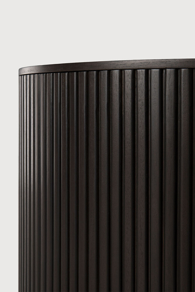 Ethnicraft Ronde Bijzettafel 'Roller Max' Gevernist Mahoniehout, 40cm, kleur Donkerbruin