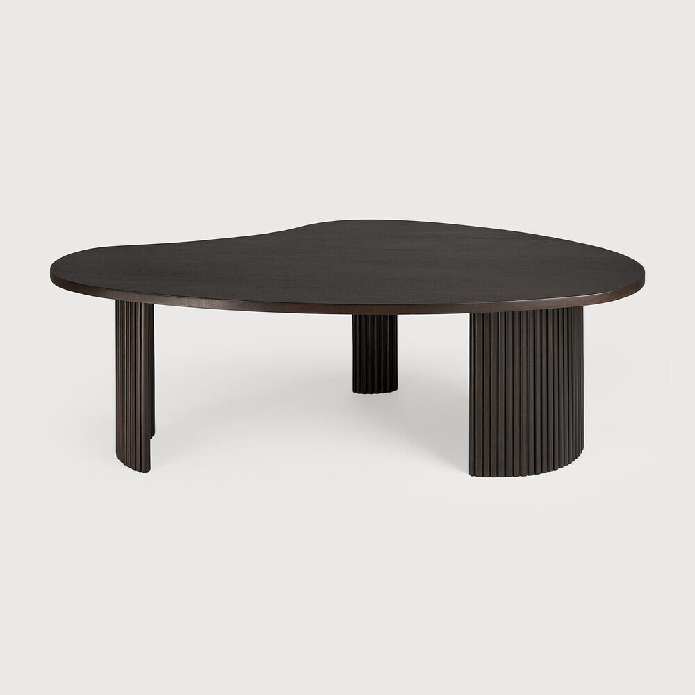 Ethnicraft Organische Salontafel 'Boomerang' Gevernist Mahoniehout, 126 x 74cm, kleur Donkerbruin